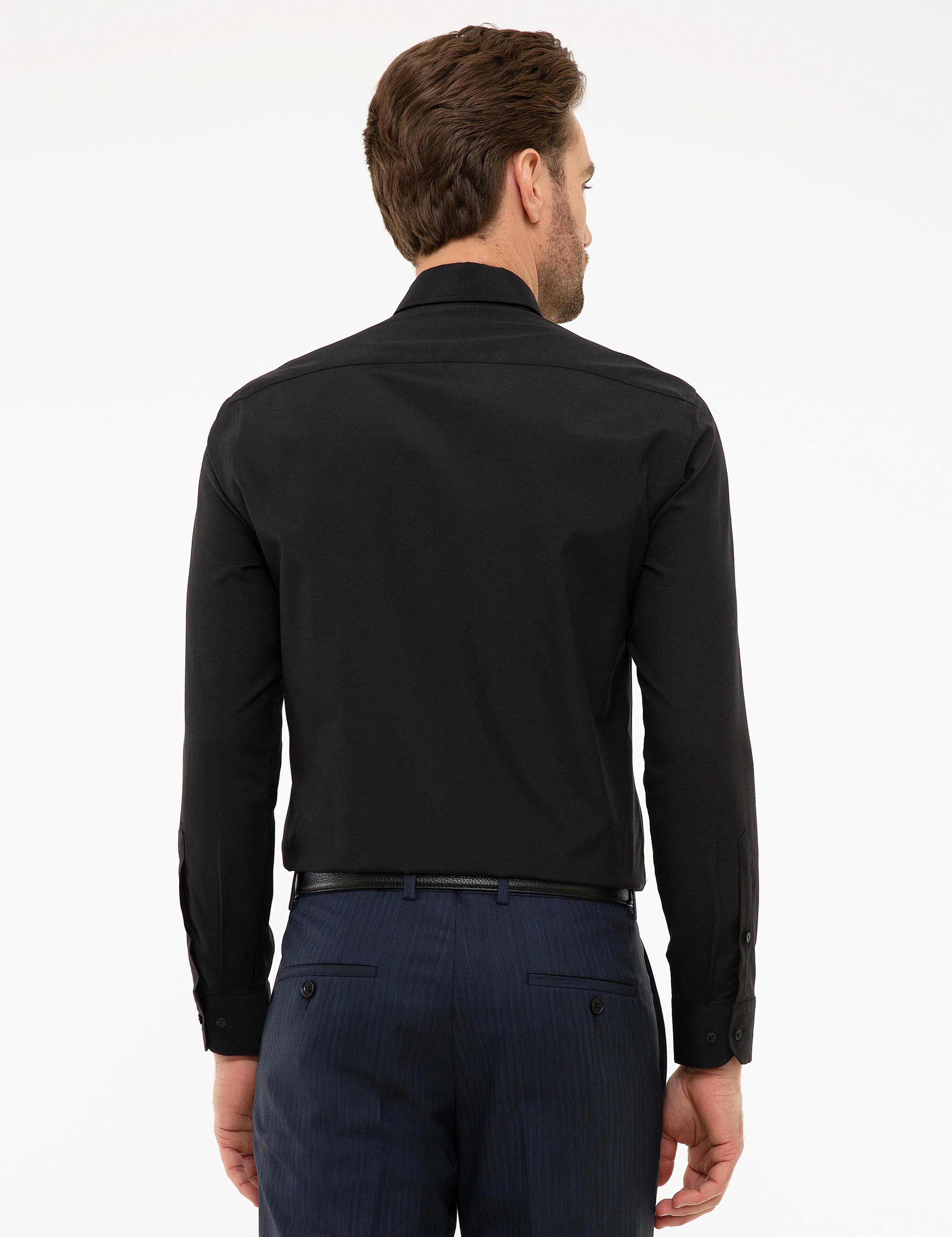 Siyah Slim Fit Basic Gömlek