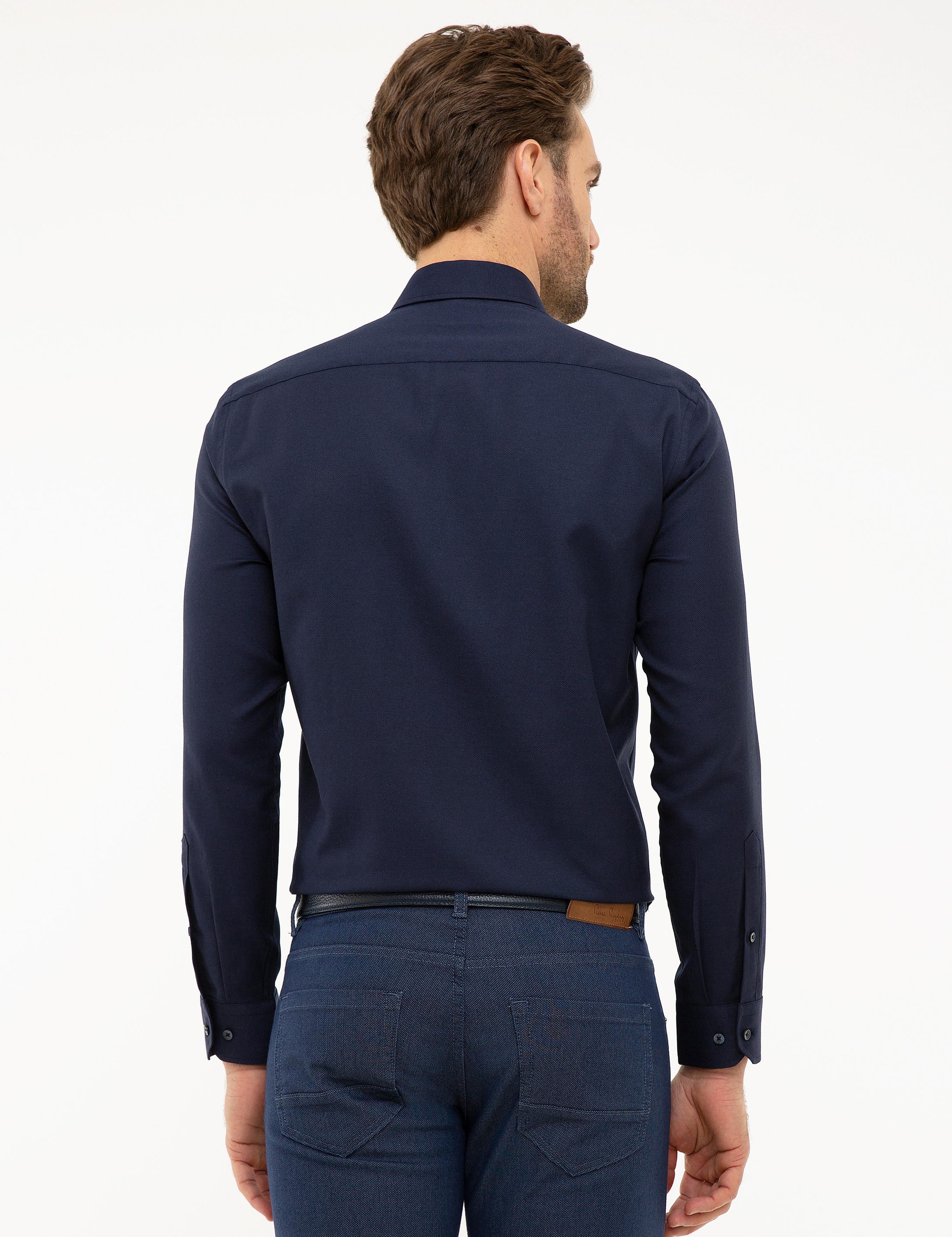 Lacivert Slim Fit Oxford Gömlek