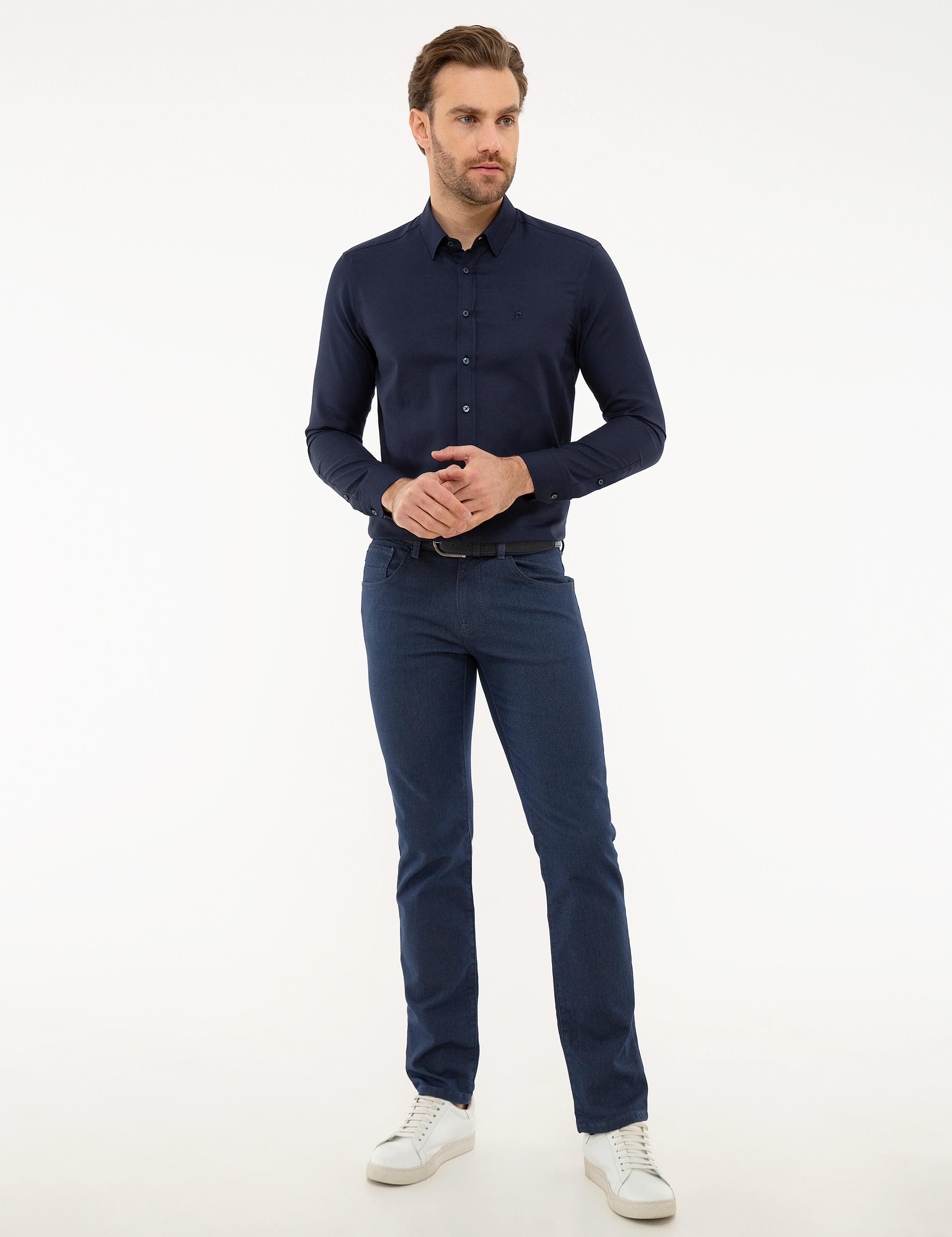 Lacivert Slim Fit Oxford Gömlek
