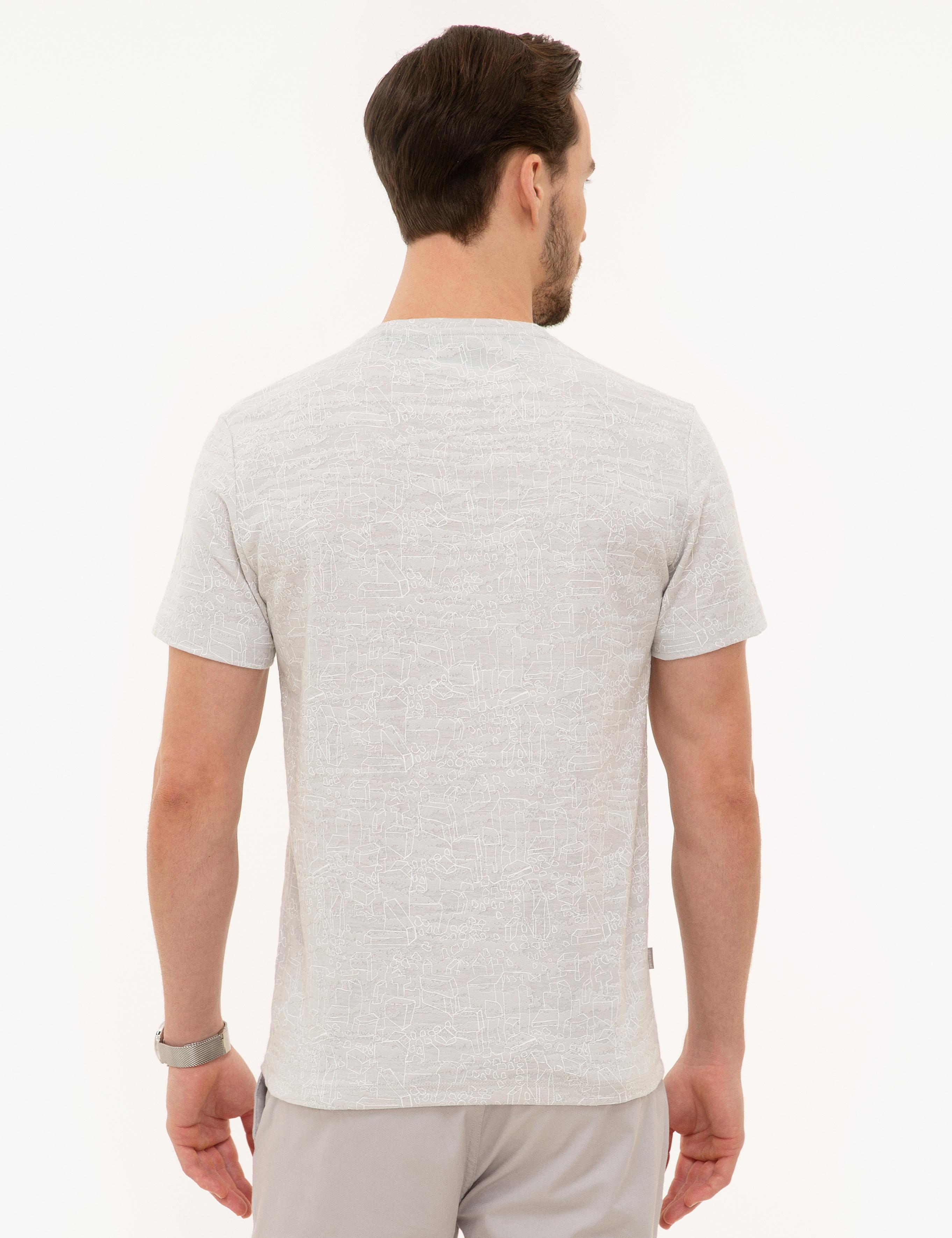 Açık Gri Slim Fit Bisiklet Yaka T-Shirt