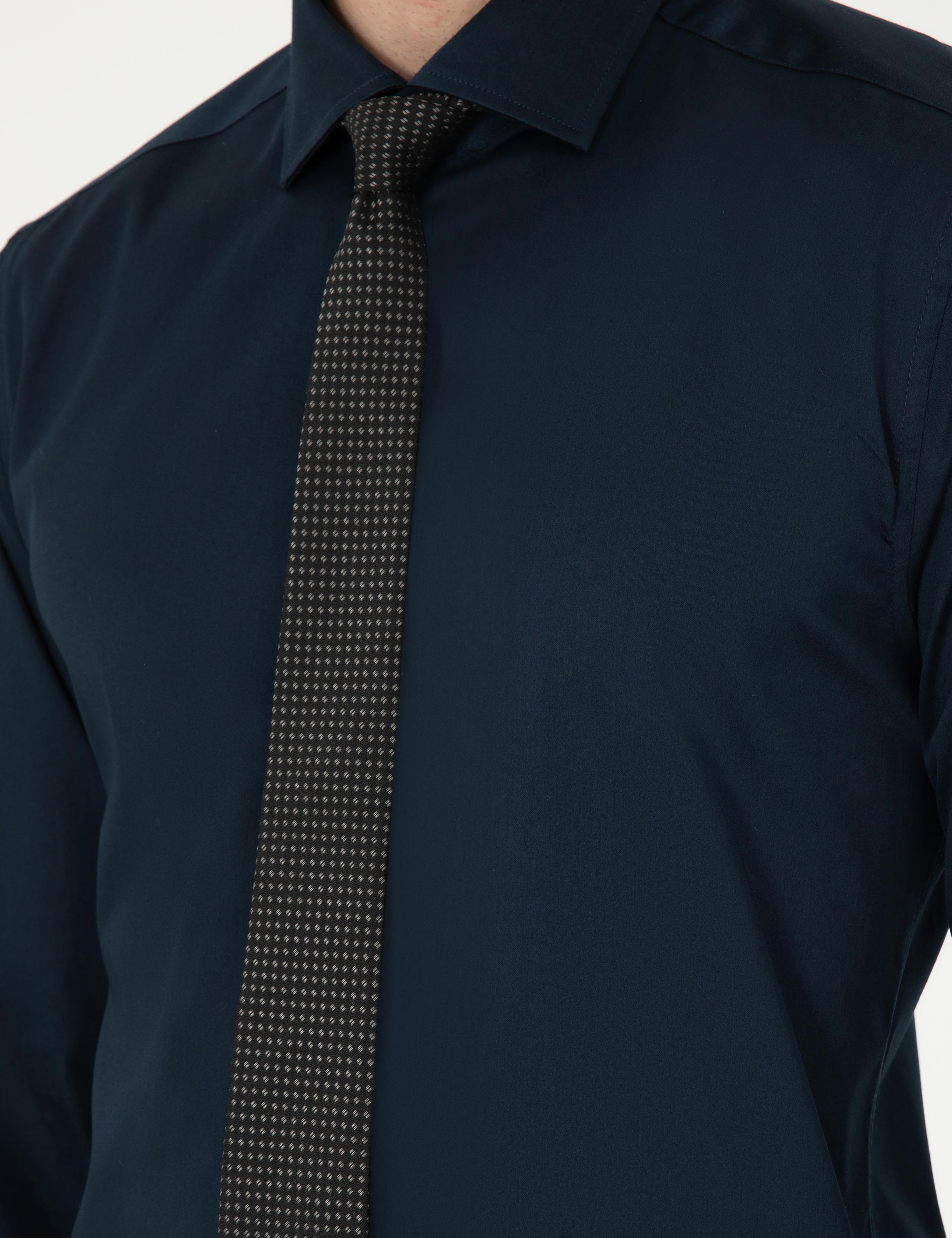 Lacivert Ex. Slim Fit Uzun Kollu Basic Gömlek