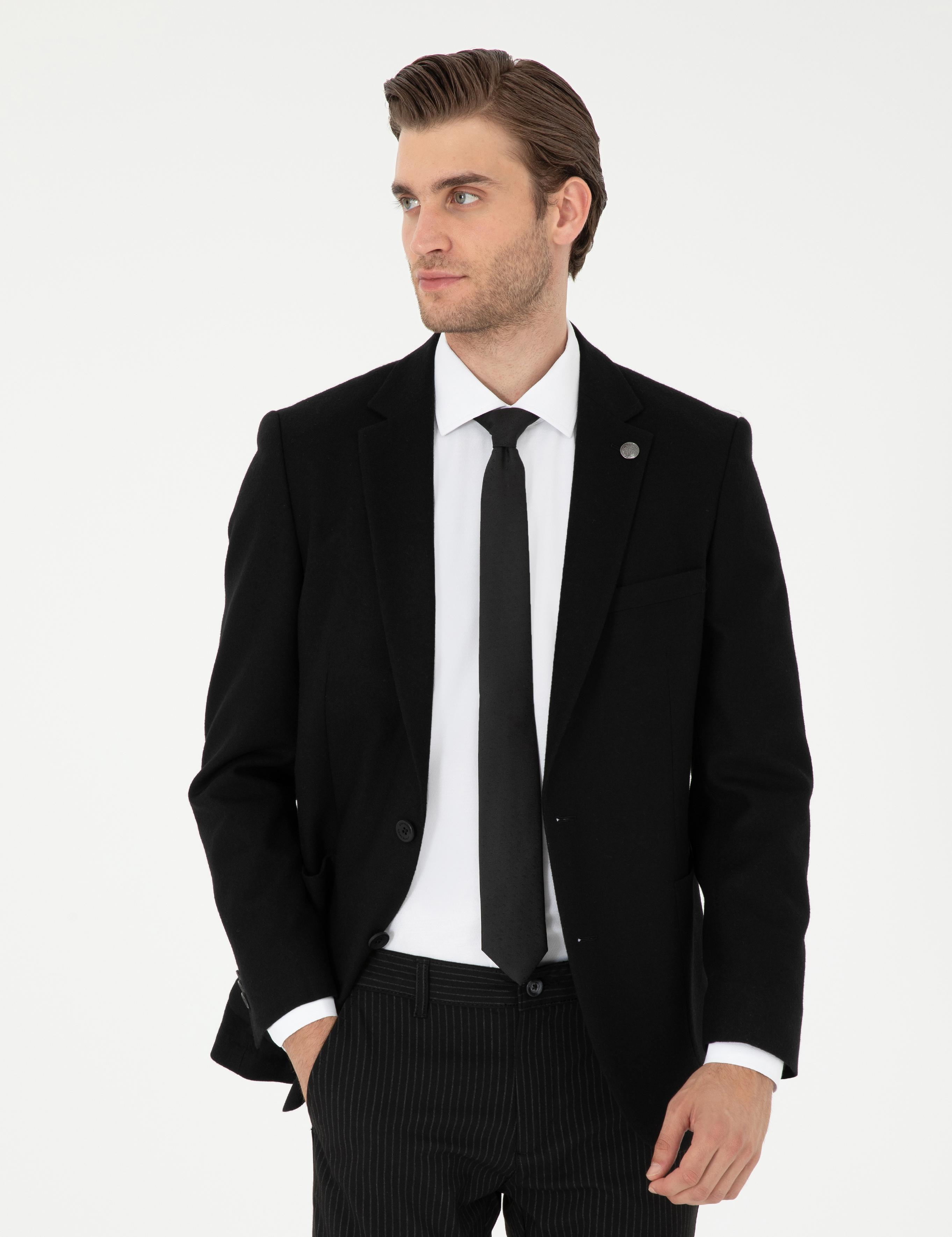 Siyah Ex. Slim Fit Ceket