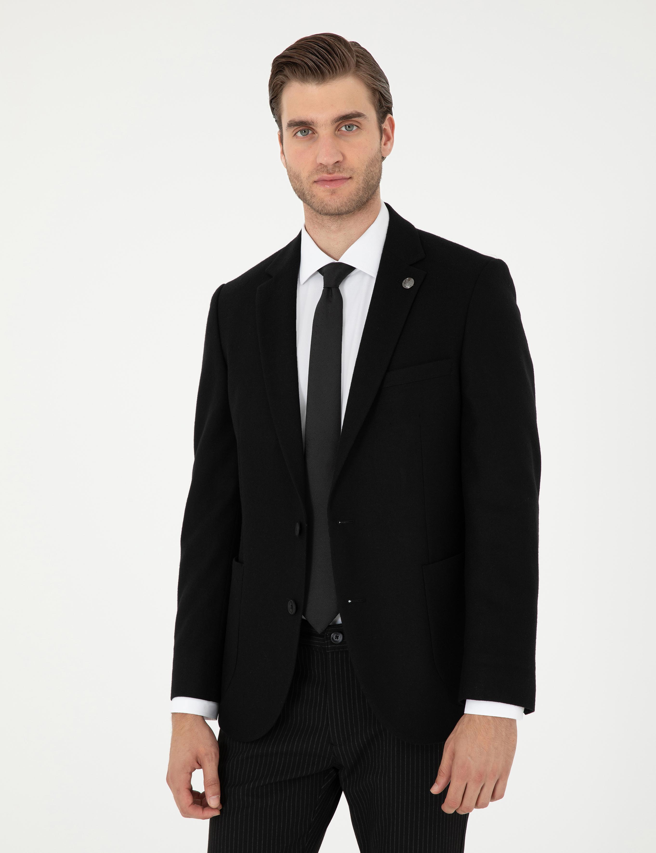 Siyah Ex. Slim Fit Ceket