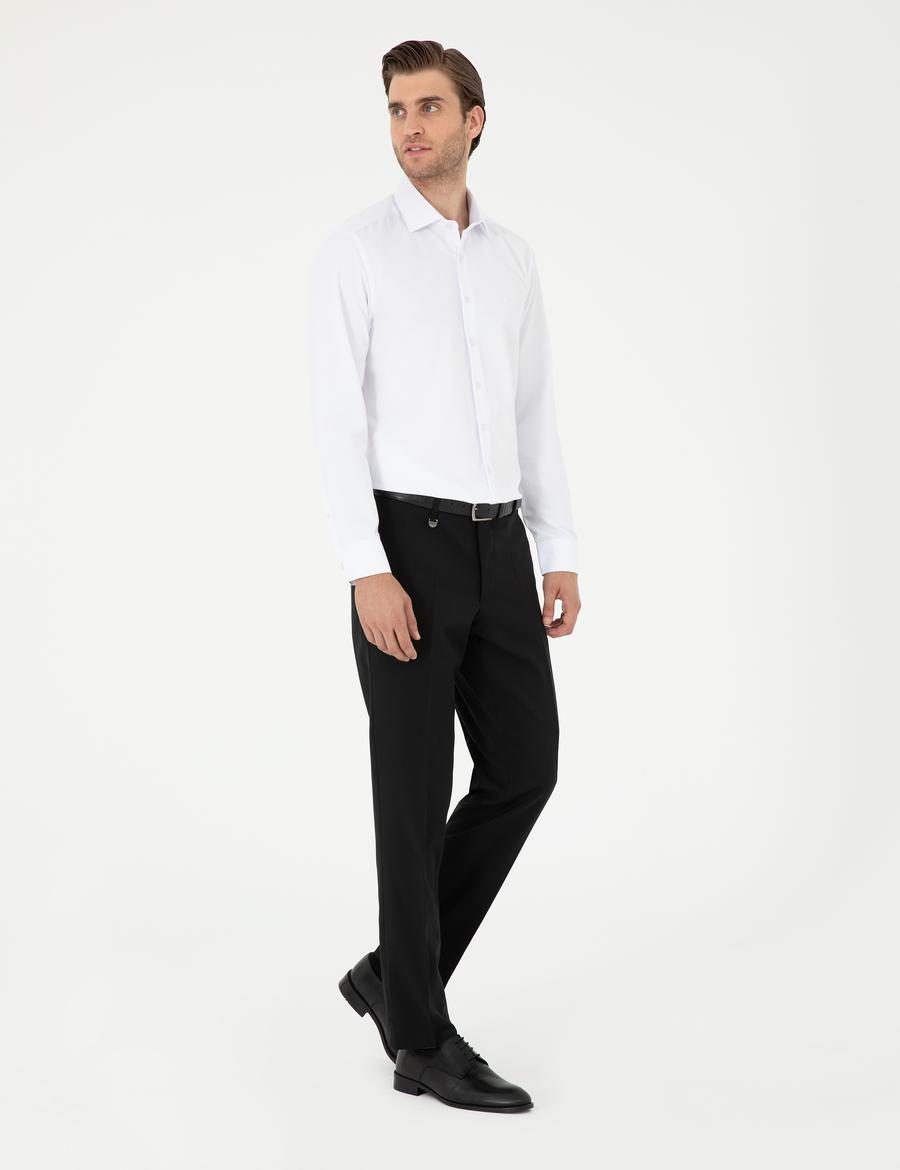 Siyah Slim Fit Kumaş Pantolon_2