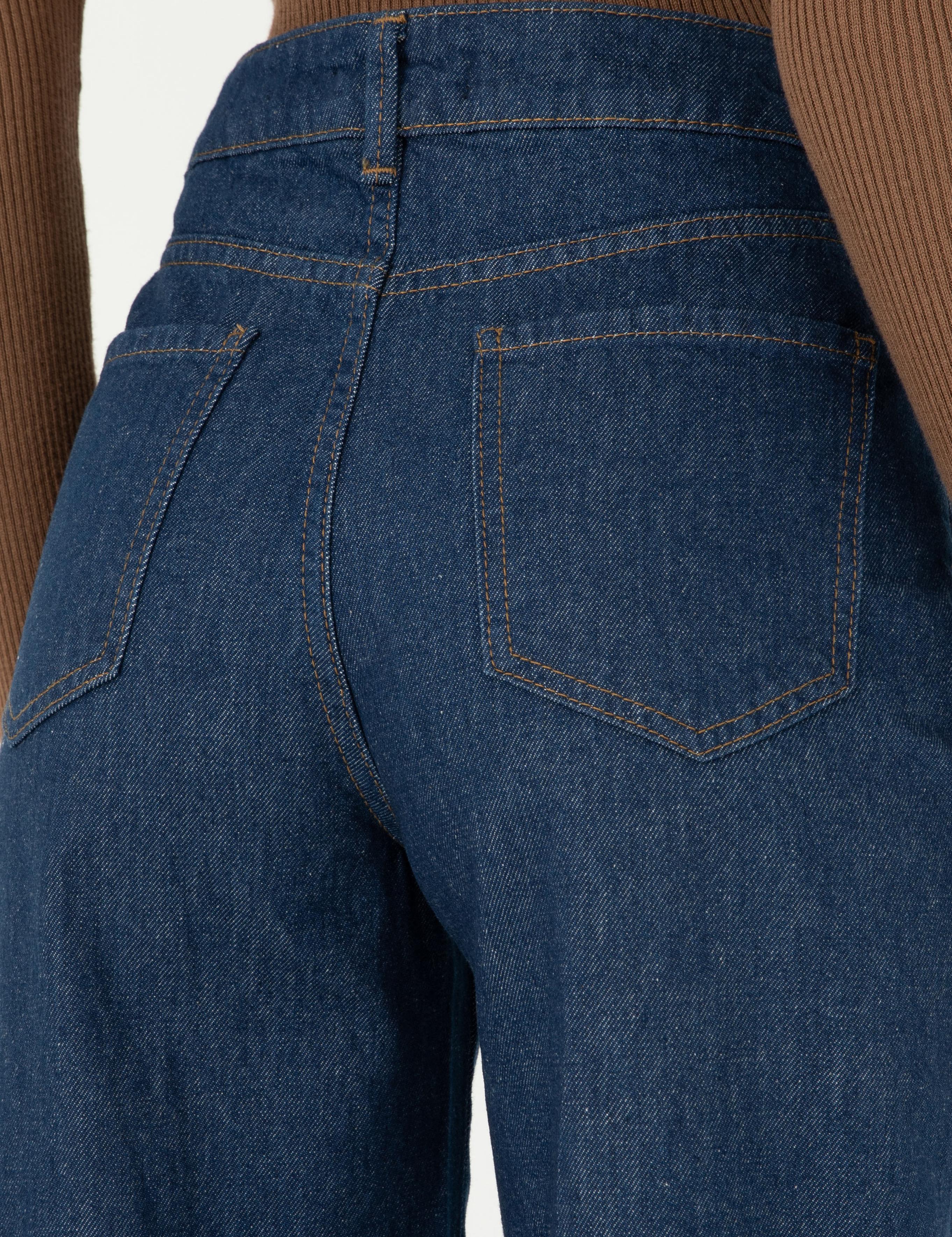 İndigo Loose Fit Jean Pantolon
