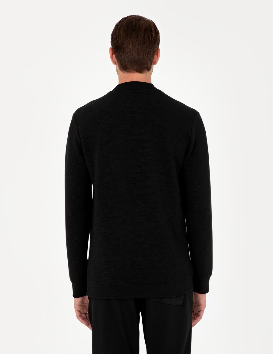 Siyah Regular Fit Sweatshirt_4