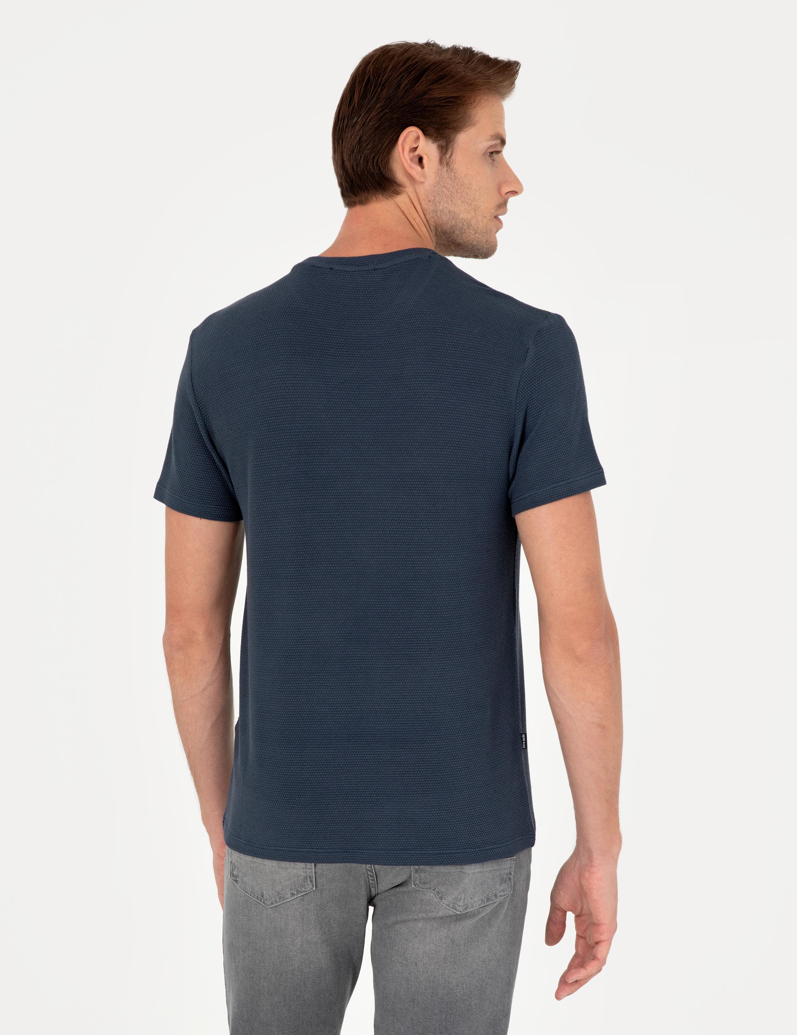 Lacivert Slim Fit Basic Tişört