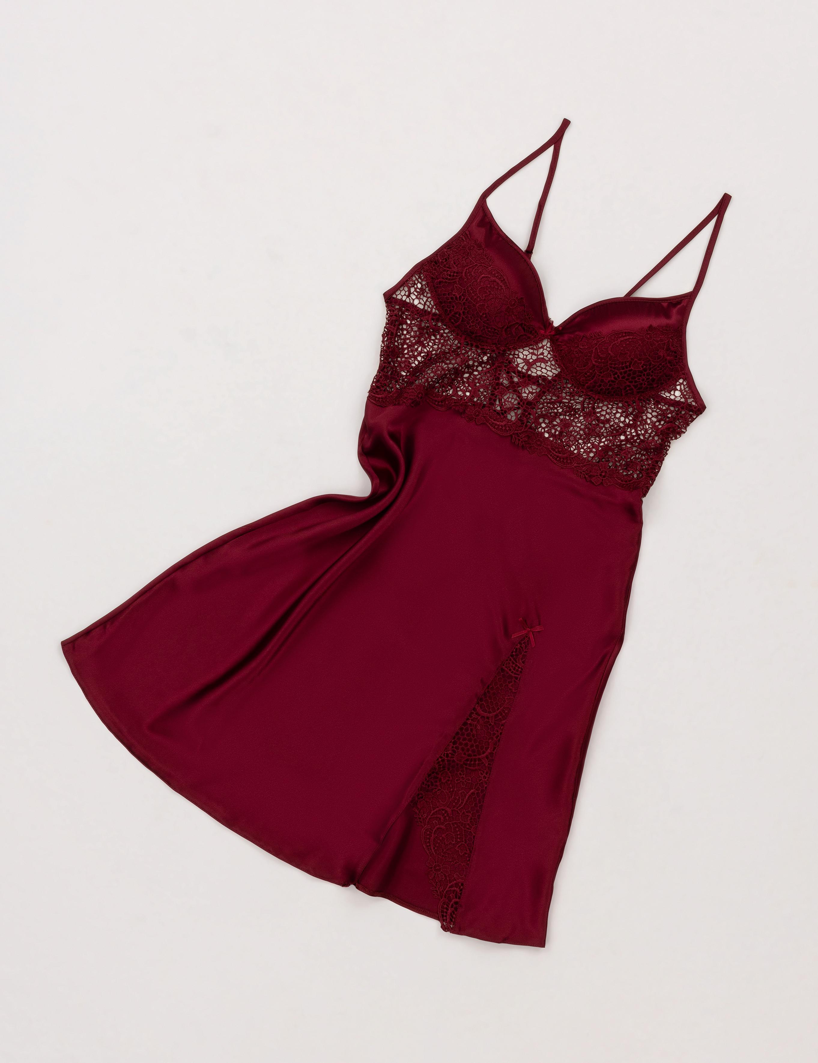 Bordo Saten 6'lı Çeyiz Seti