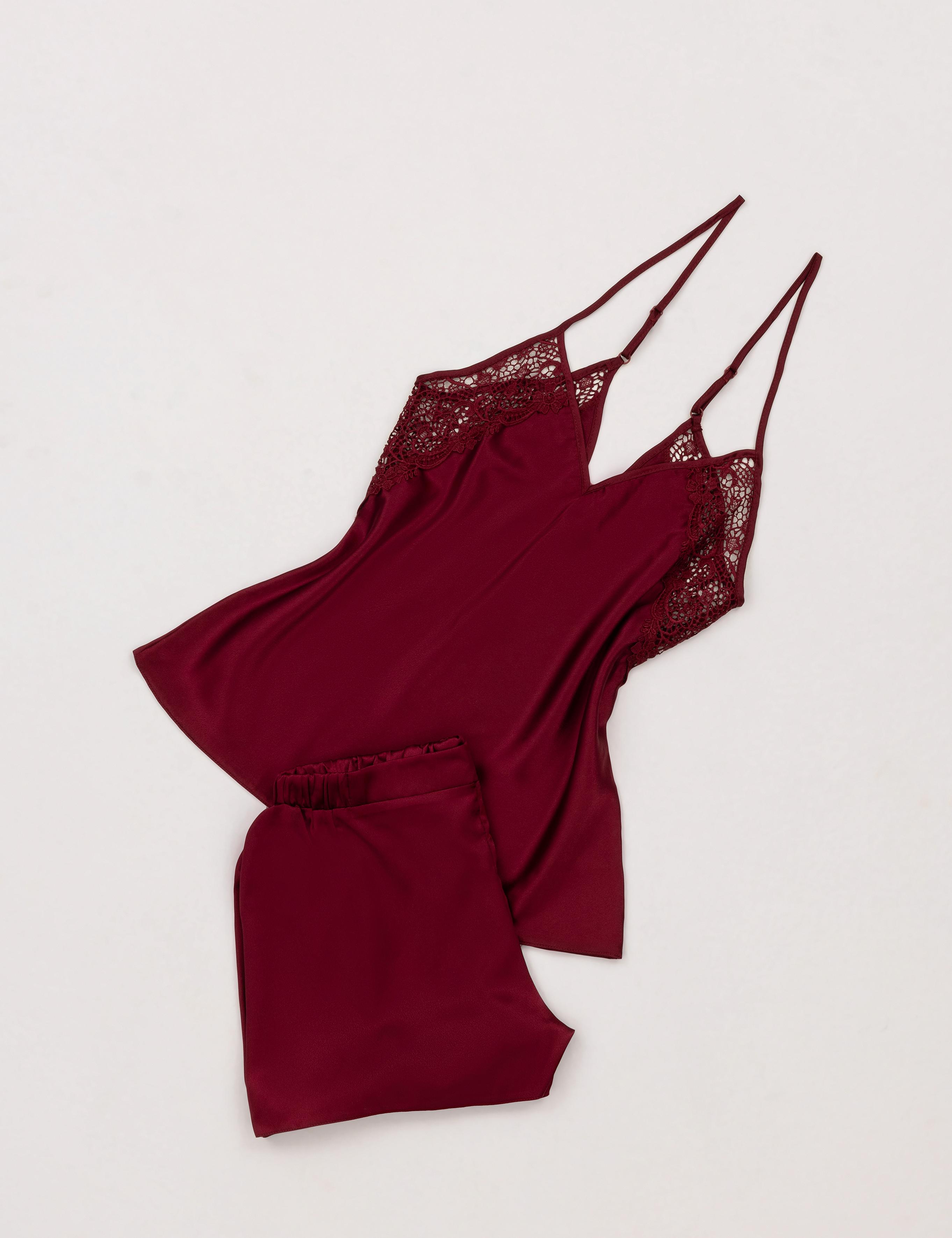 Bordo Saten 6'lı Çeyiz Seti