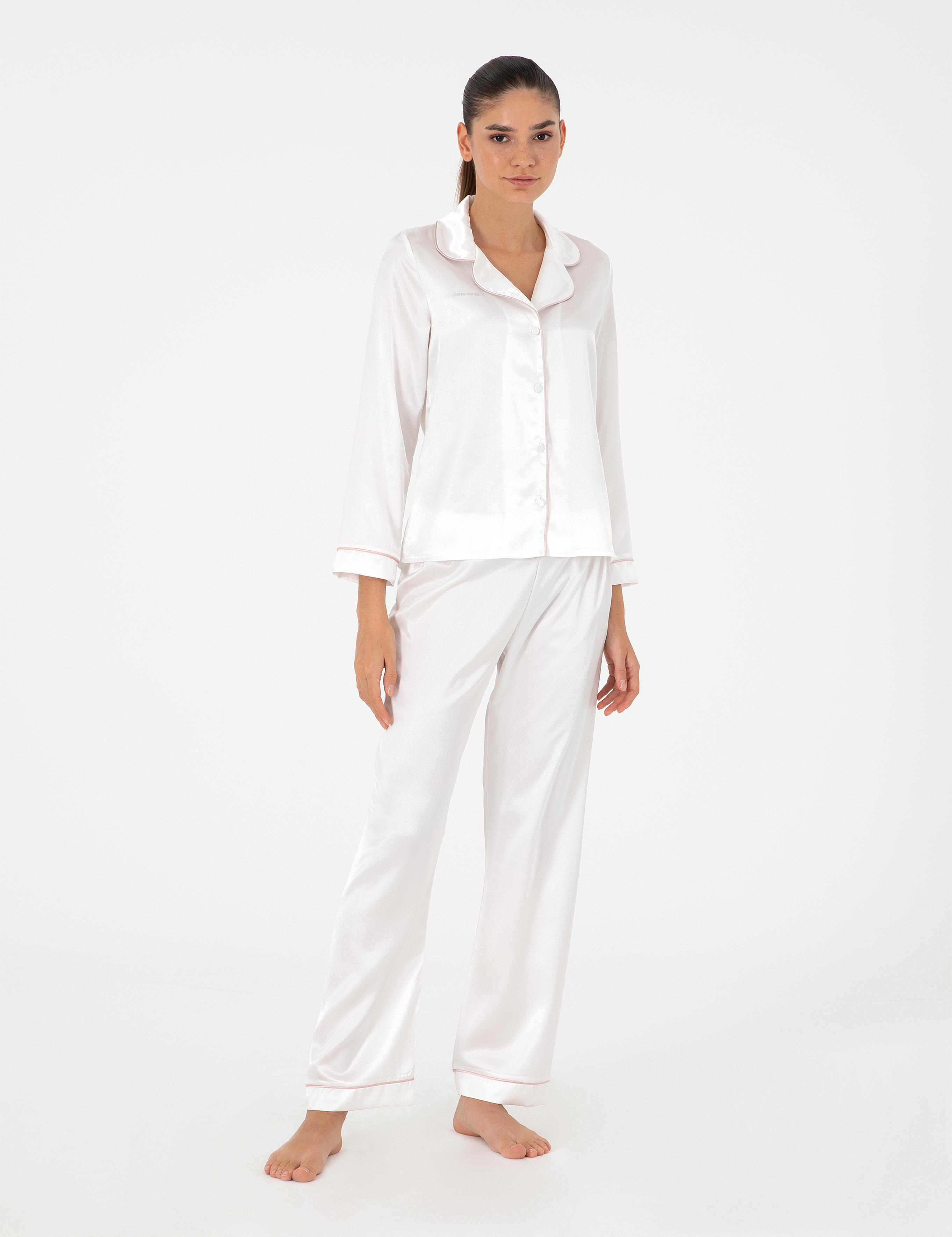 Ekru Saten Pijama Takımı
