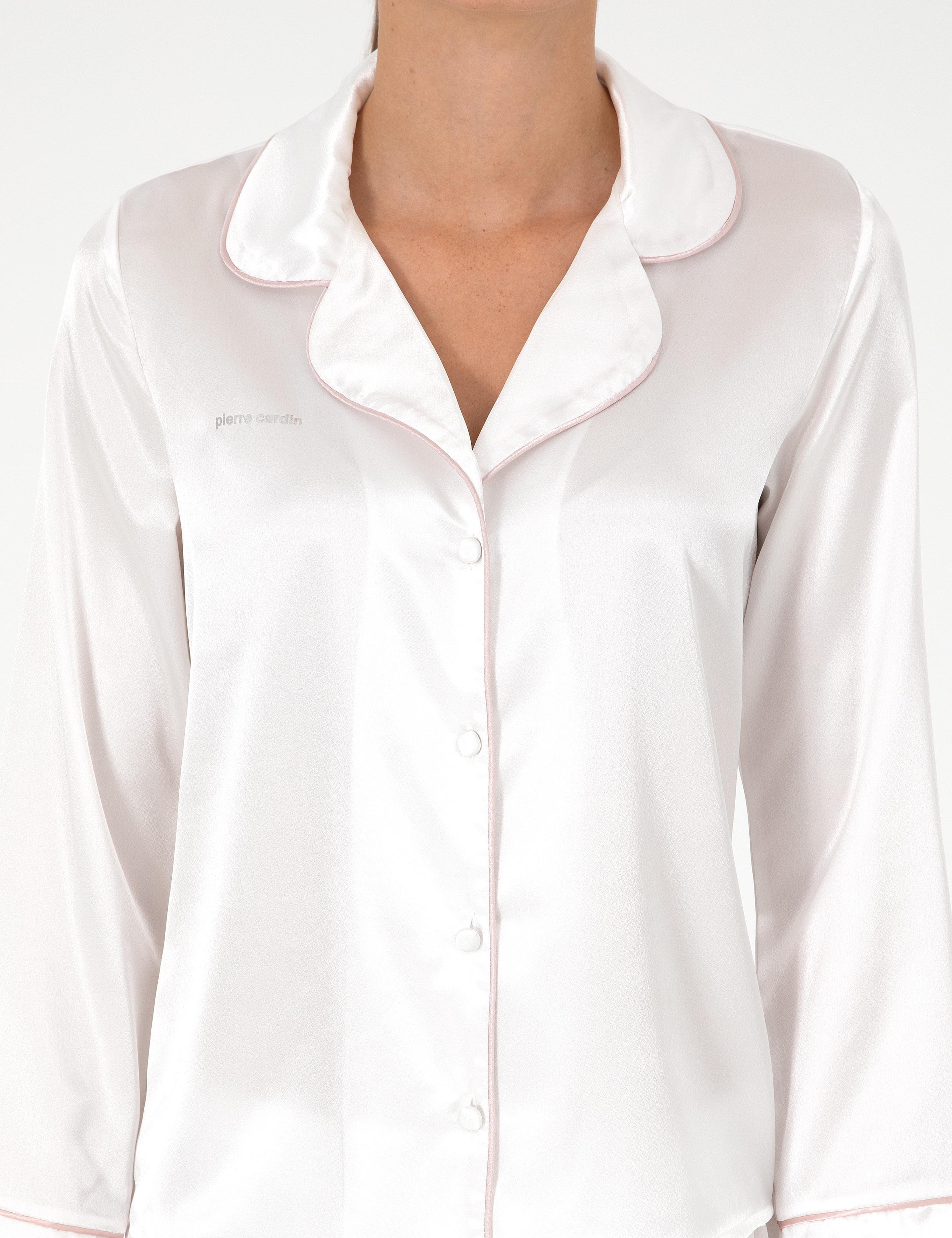 Ekru Saten Pijama Takımı