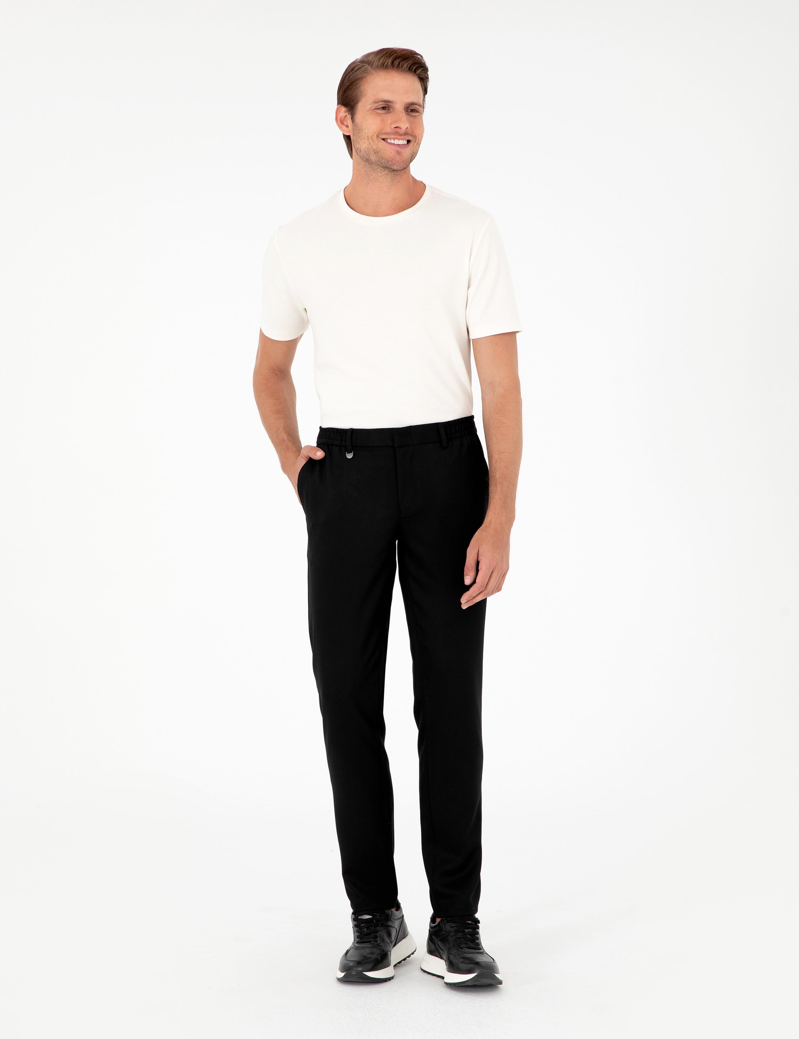 Siyah Ex. Slim Fit Kumaş Pantolon