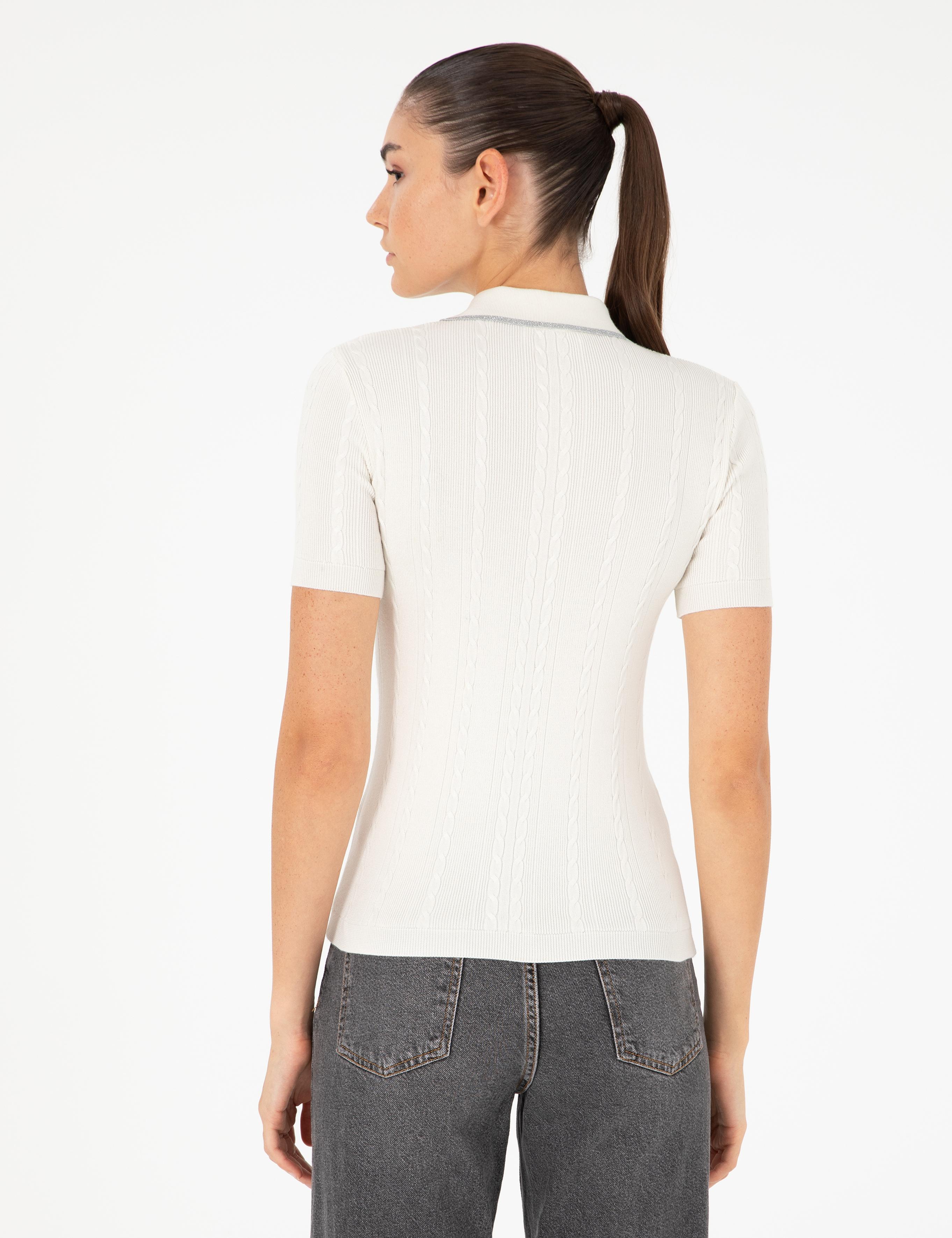 Ekru Slim Fit Kazak