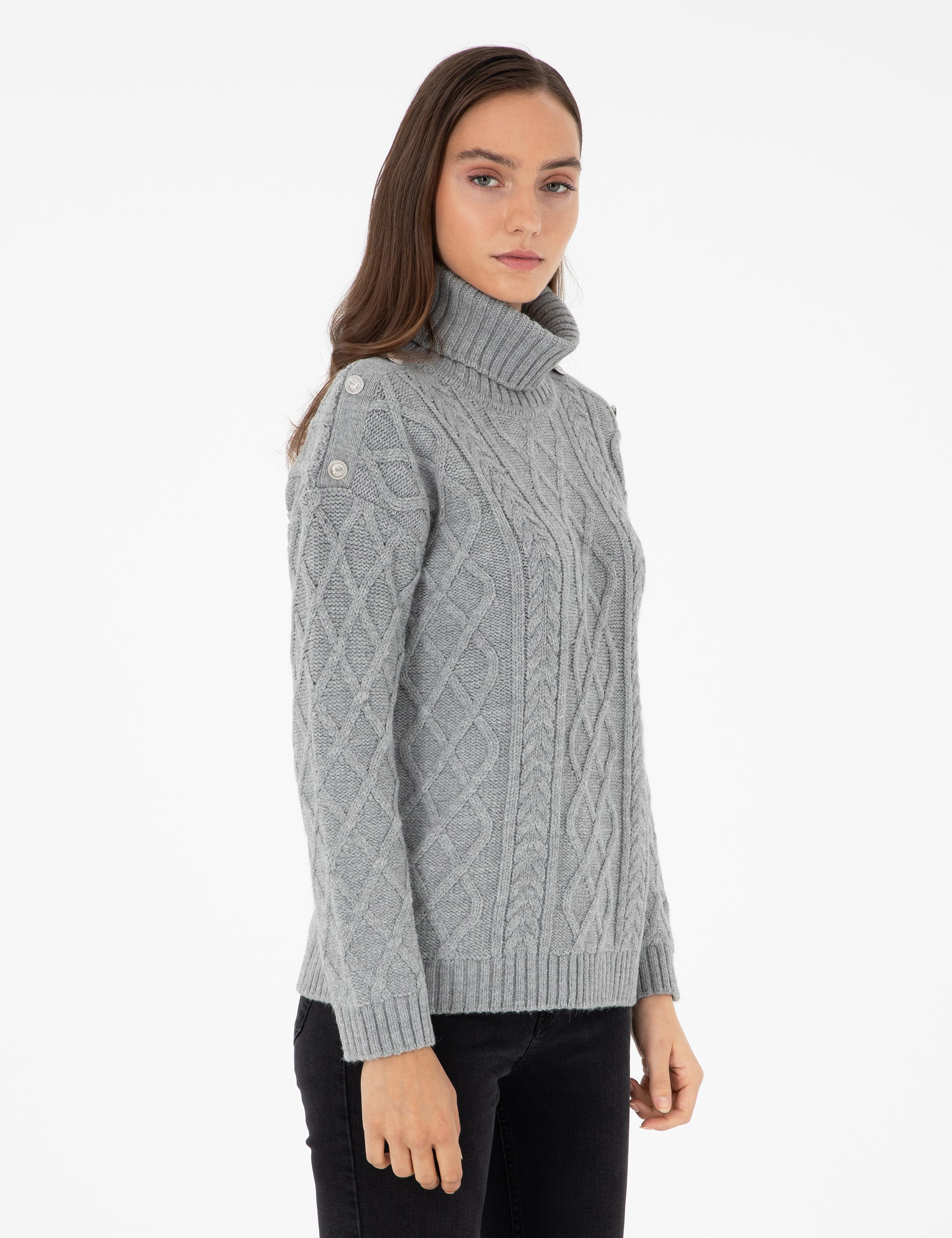 Gri Melanj Regular Fit Kazak