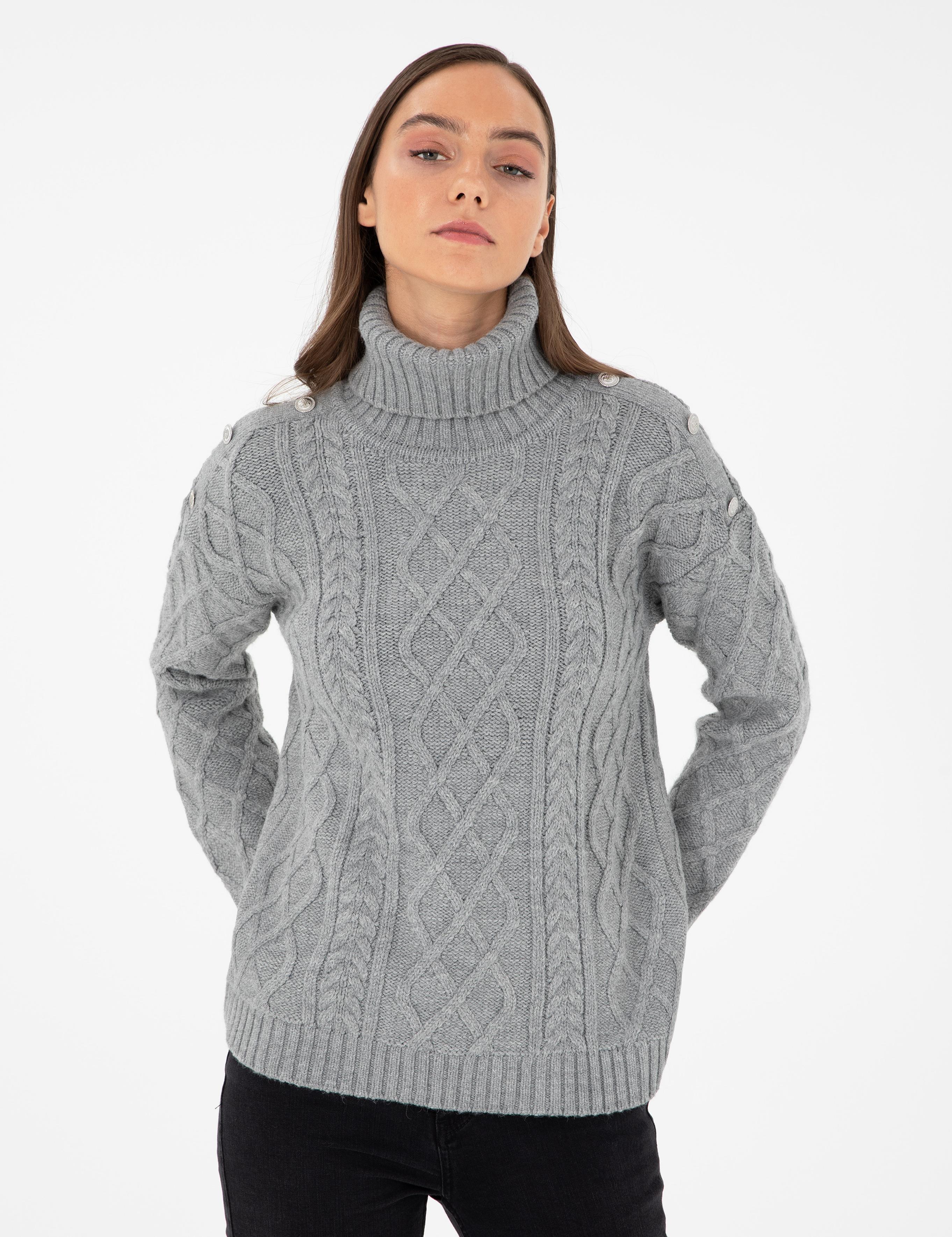 Gri Melanj Regular Fit Kazak