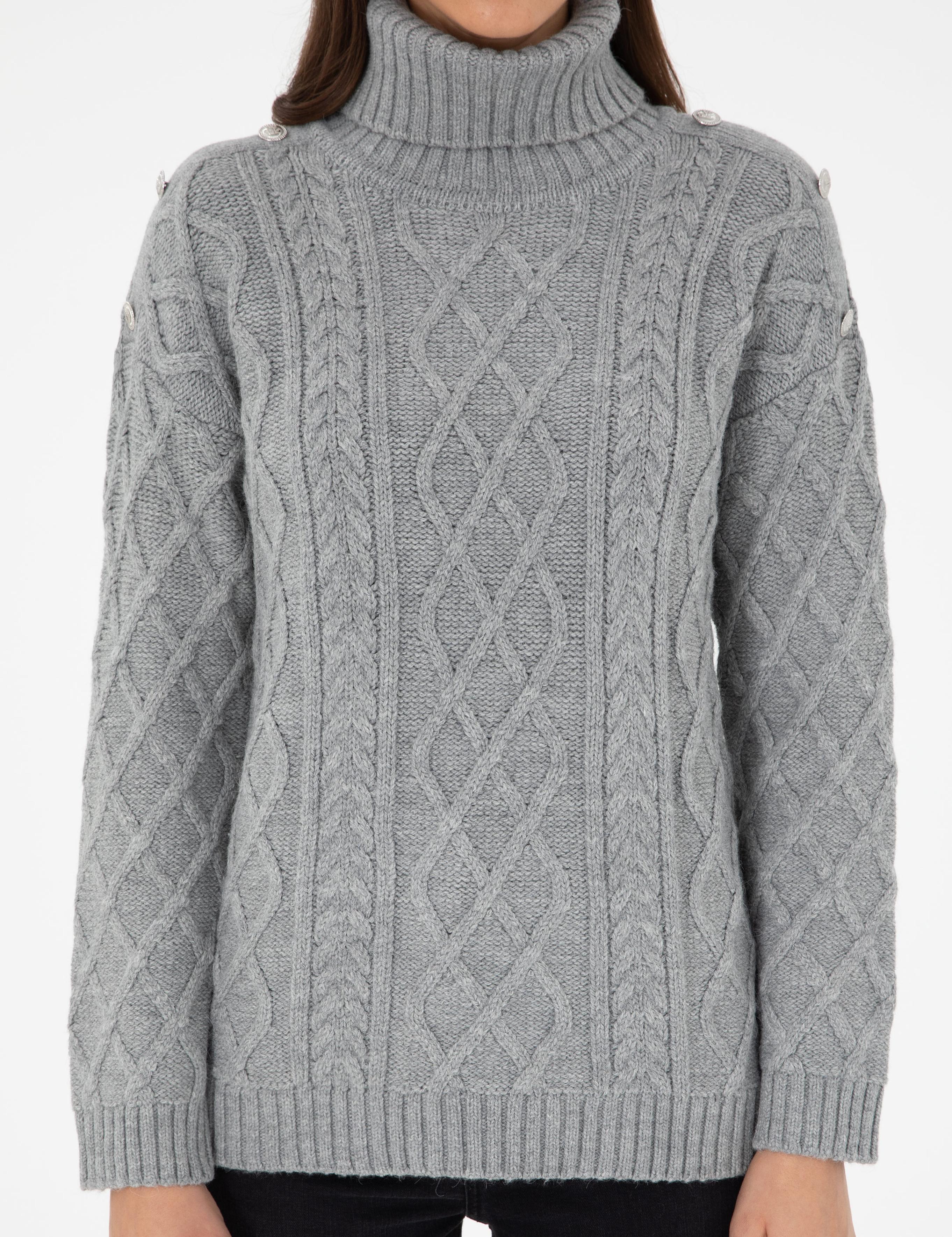 Gri Melanj Regular Fit Kazak