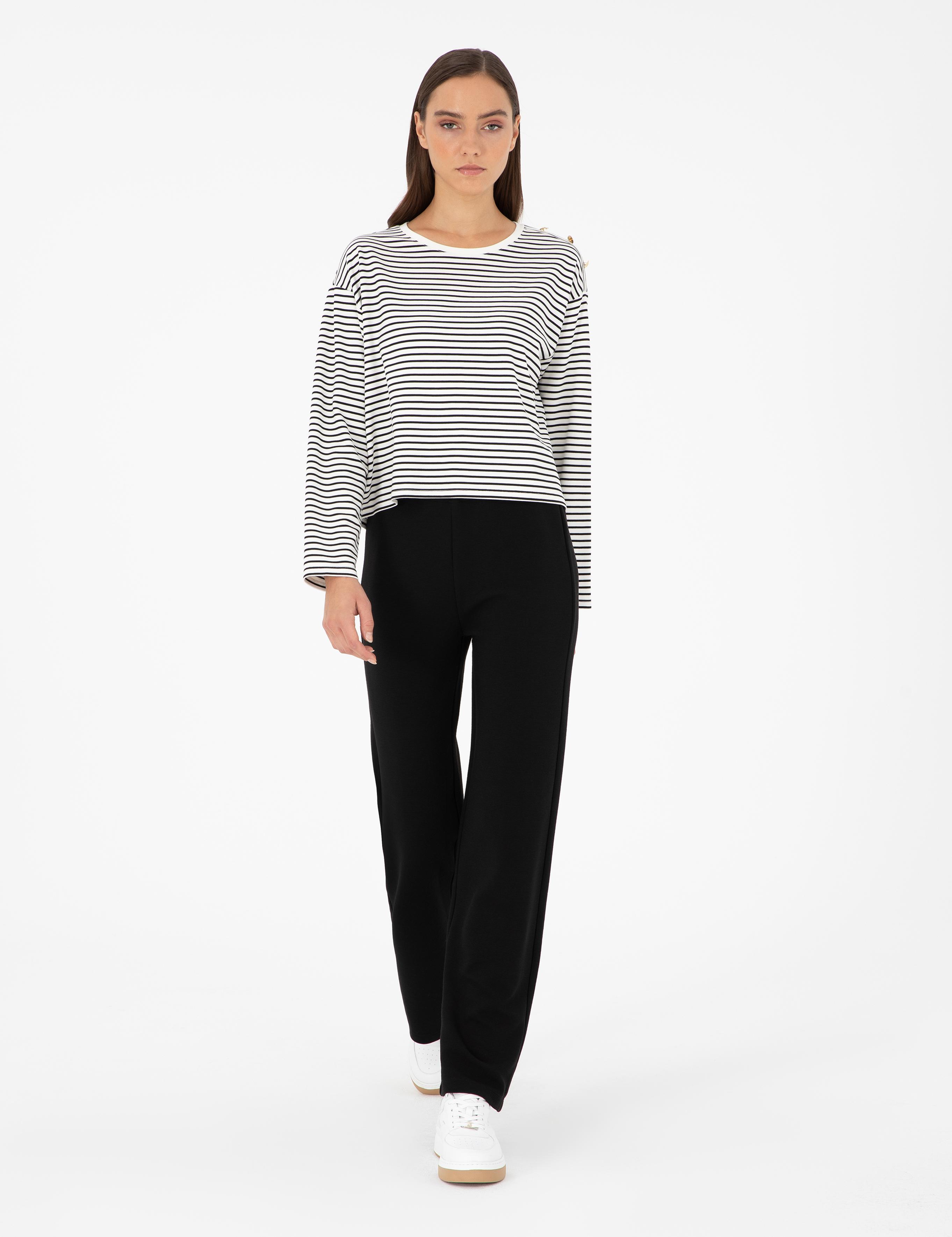 Siyah Loose Fit Eşofman Altı