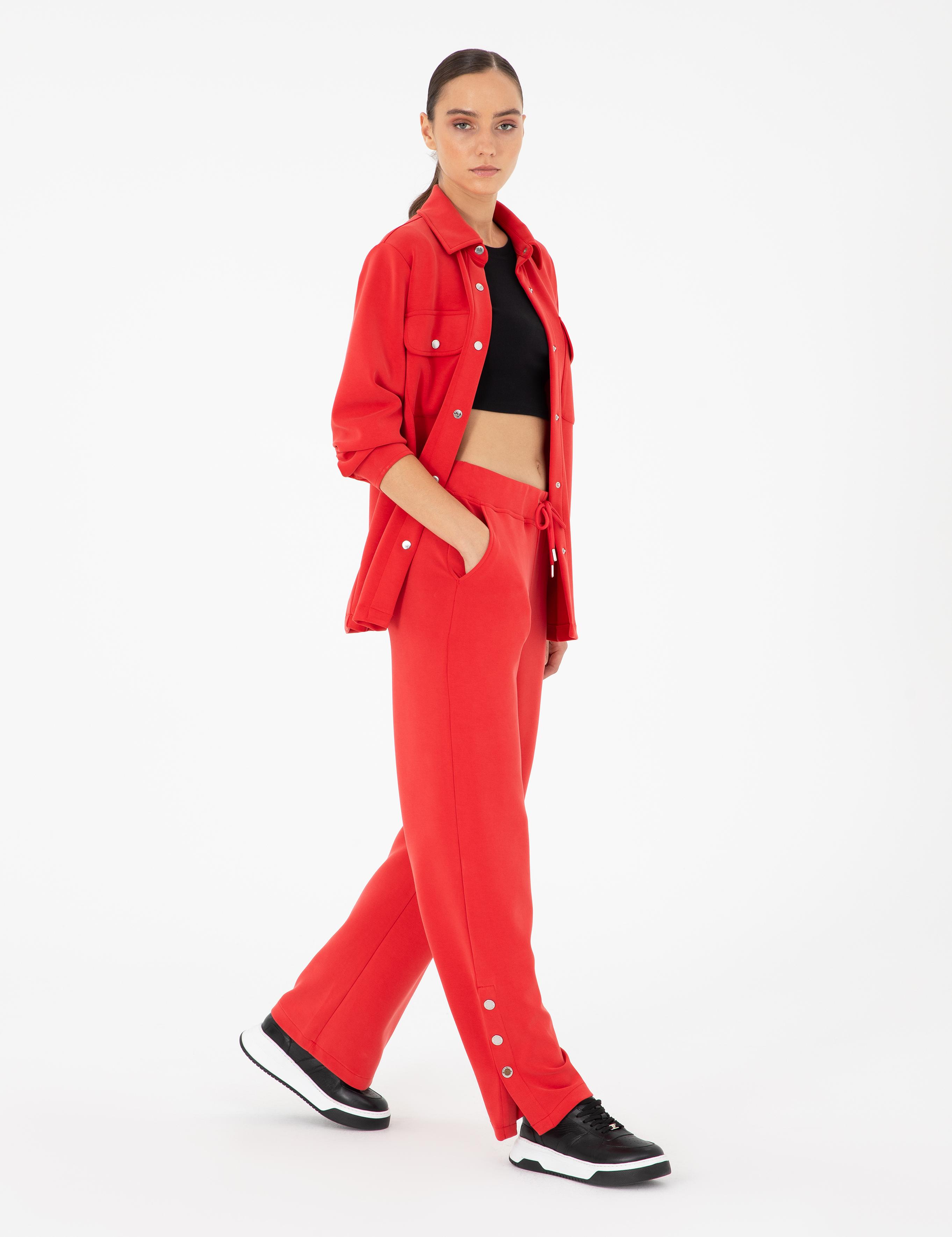 Kırmızı Loose Fit Eşofman Altı