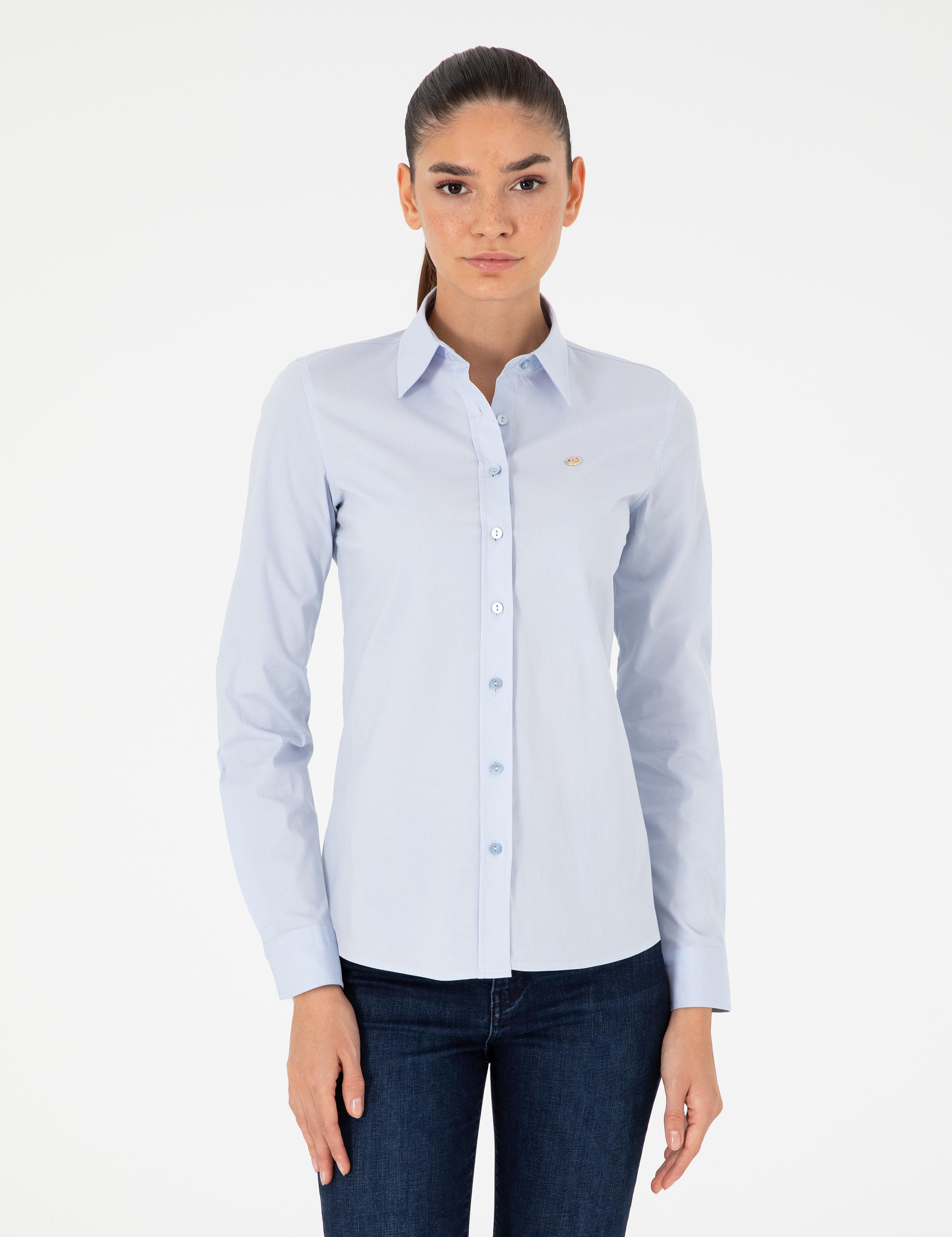 Açık Mavi Slim Fit Uzun Kollu Gömlek