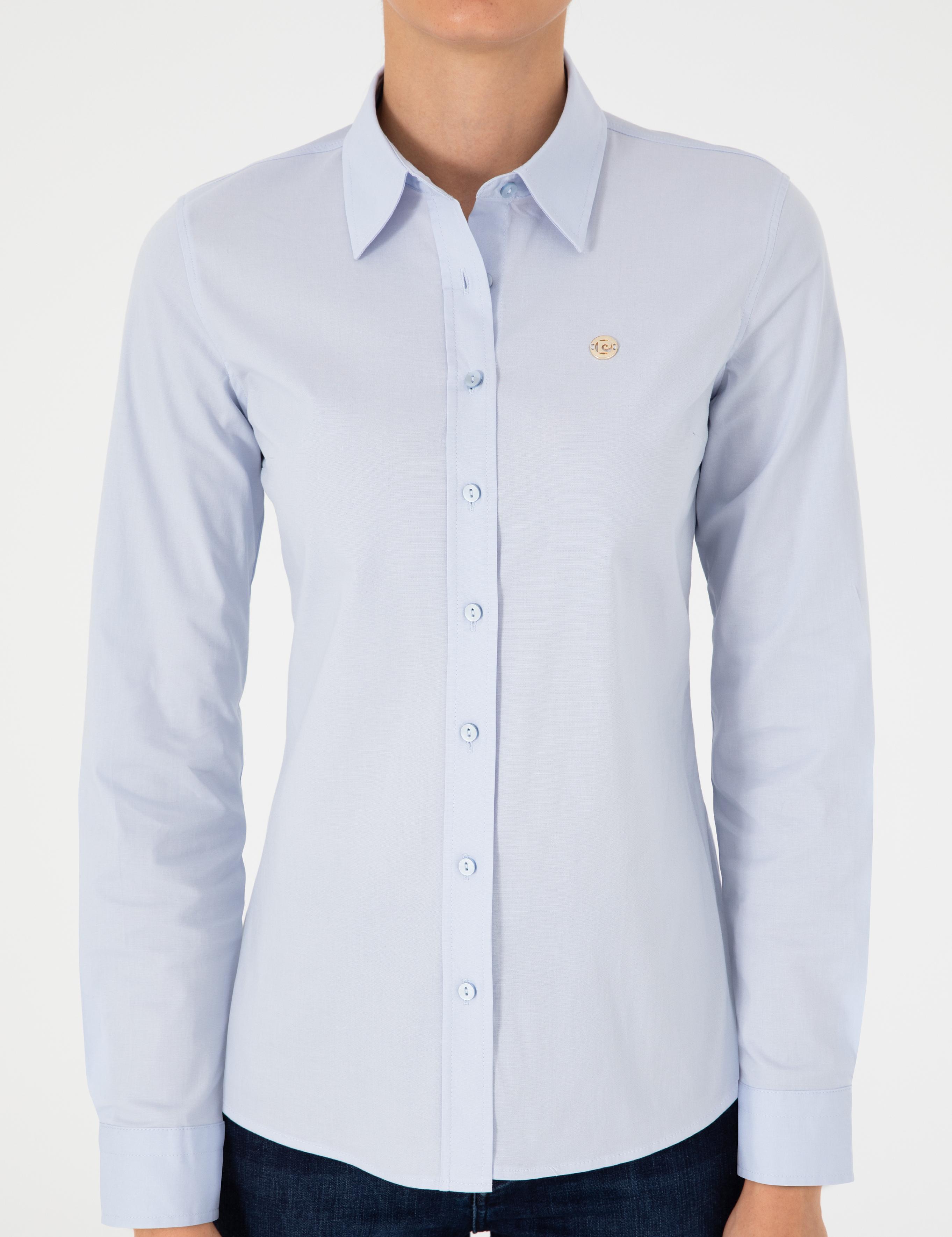 Açık Mavi Slim Fit Uzun Kollu Gömlek