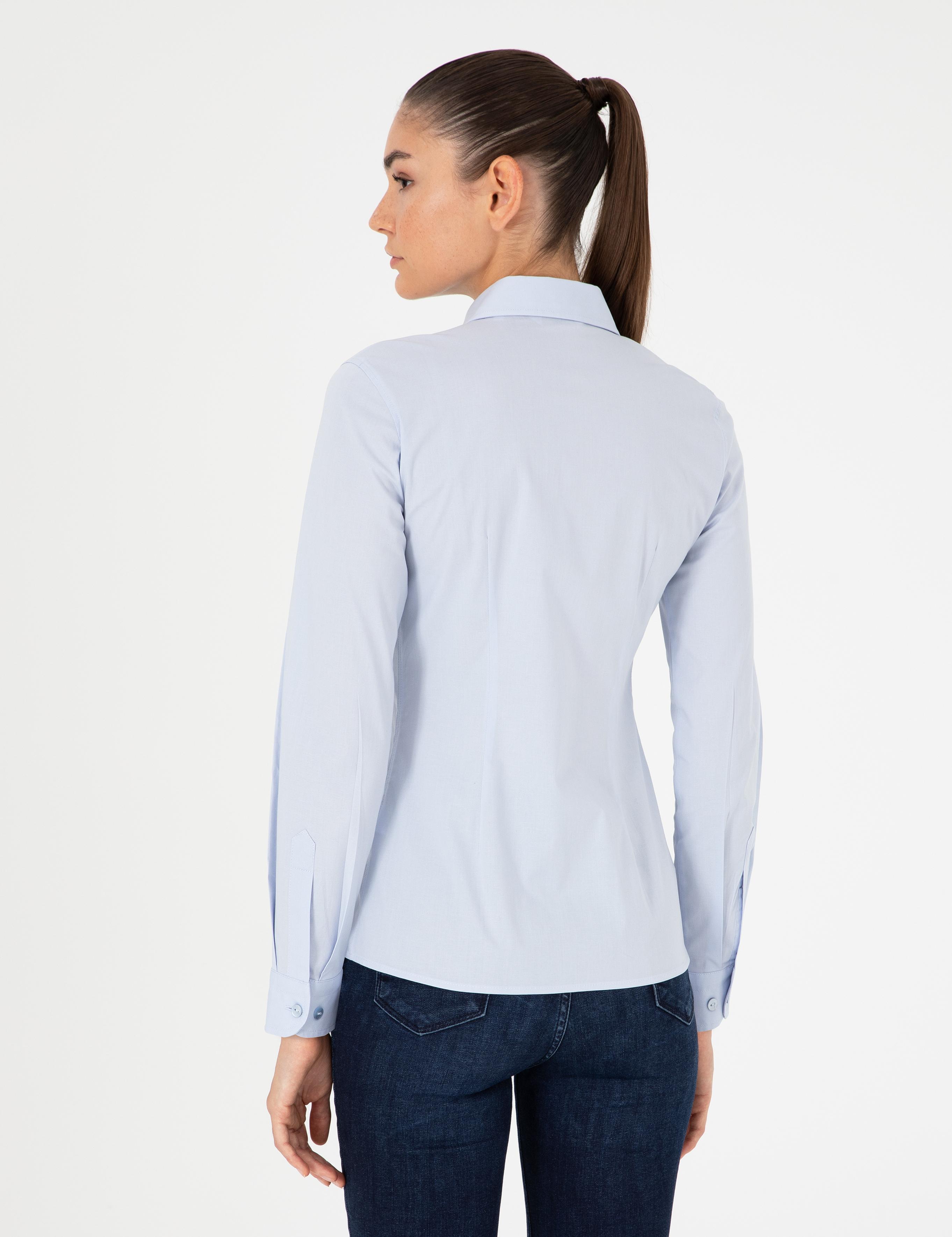 Açık Mavi Slim Fit Uzun Kollu Gömlek