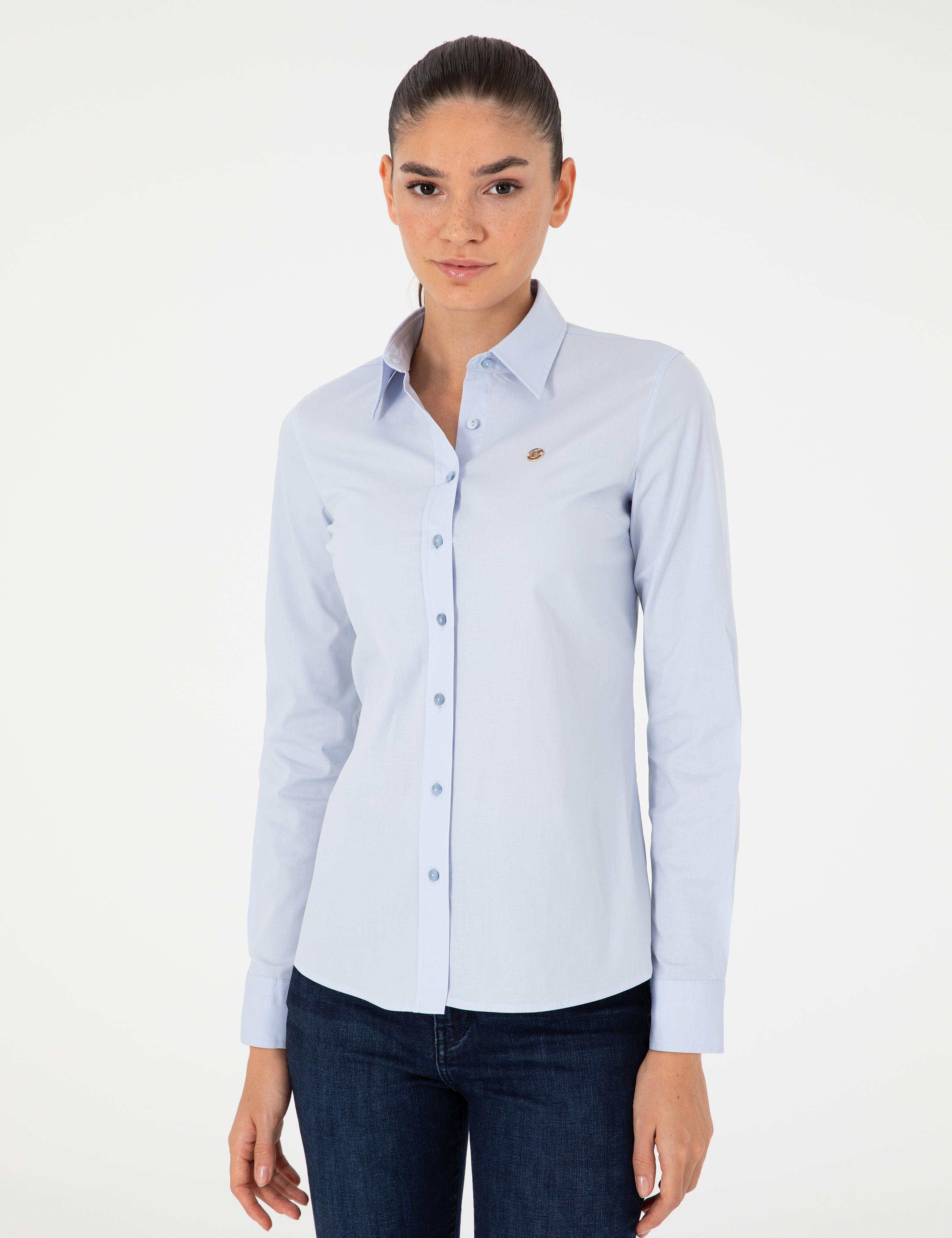 Açık Mavi Slim Fit Uzun Kollu Gömlek