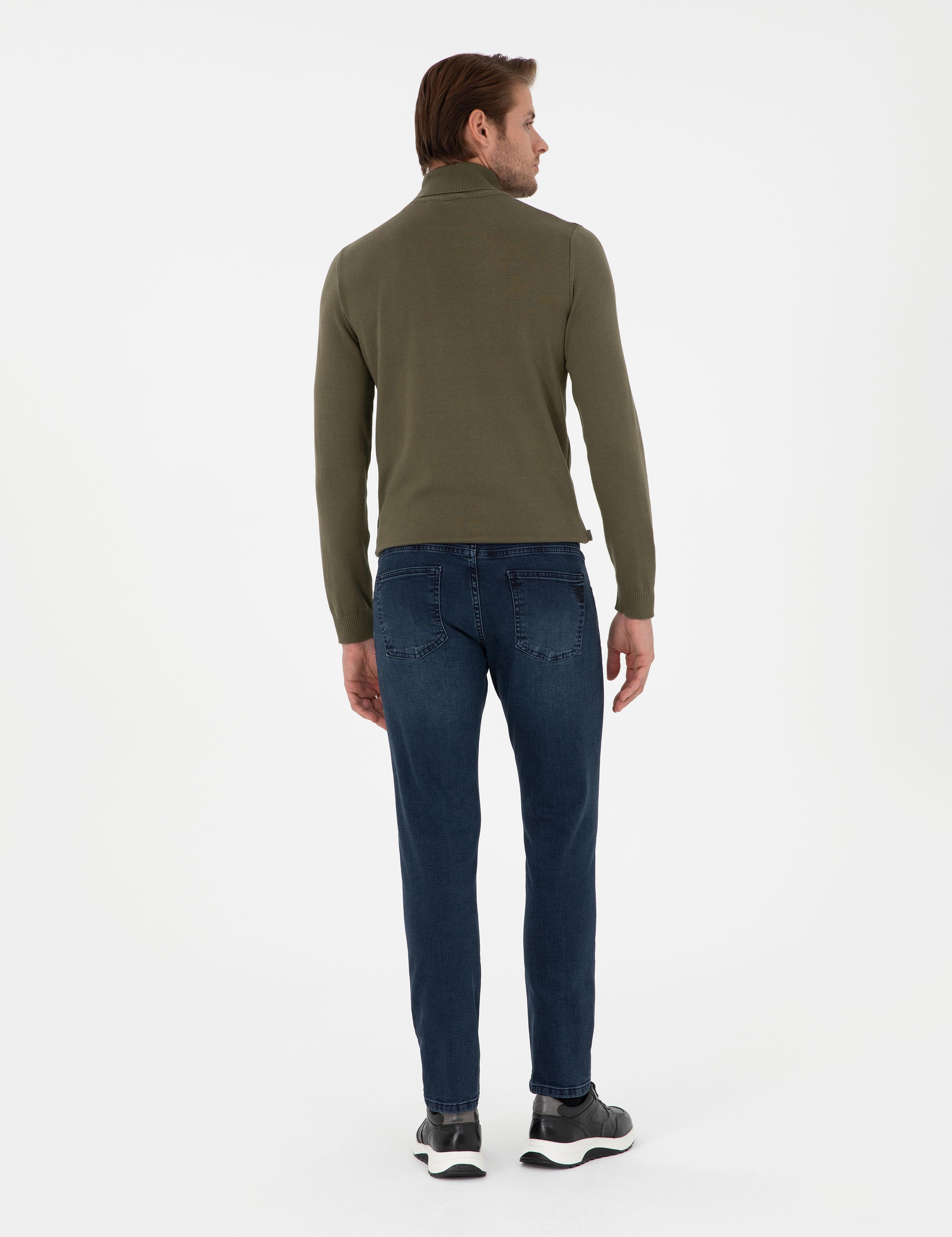 Lacivert Slim Fit Jean Pantolon