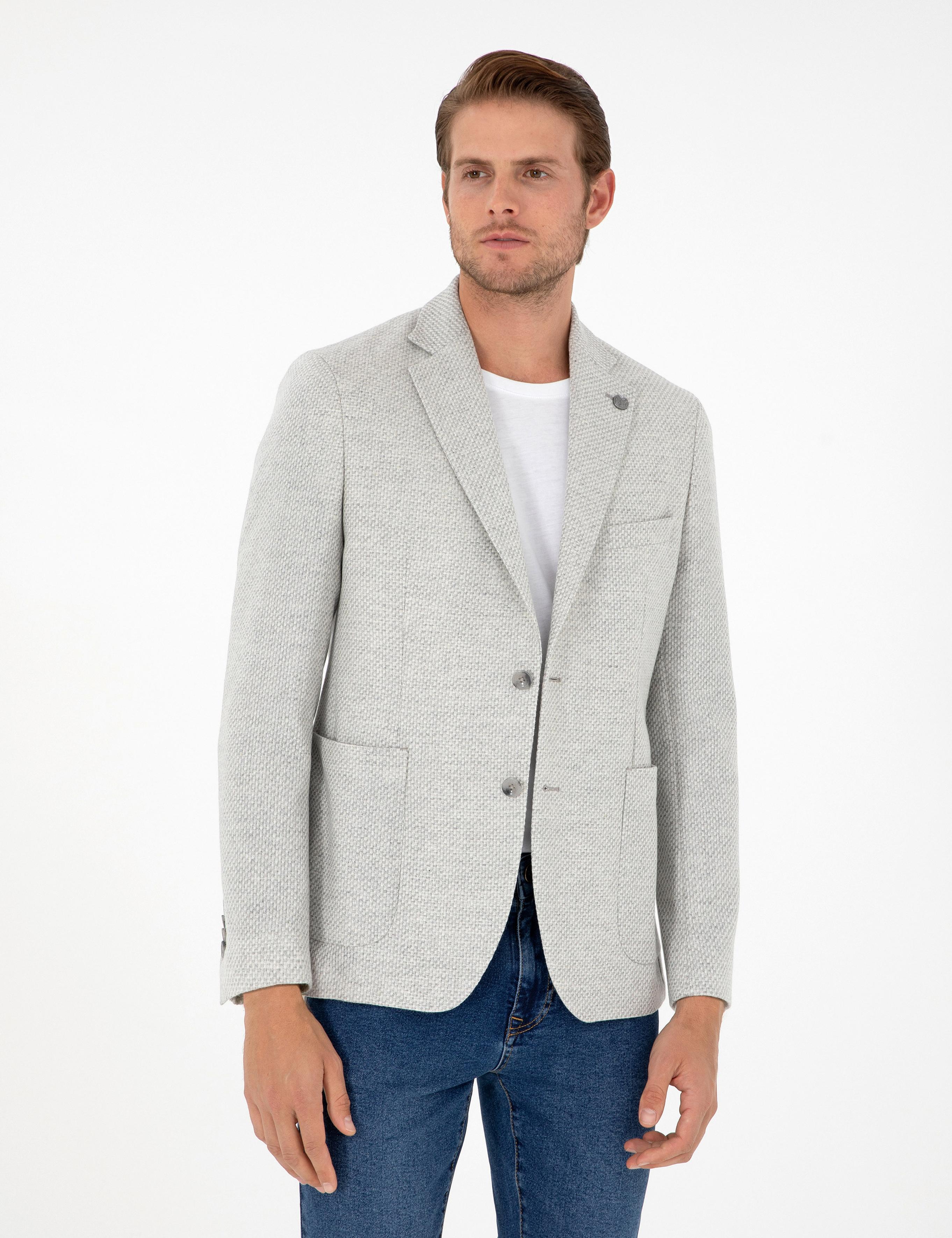 Gri Slim Fit Ceket