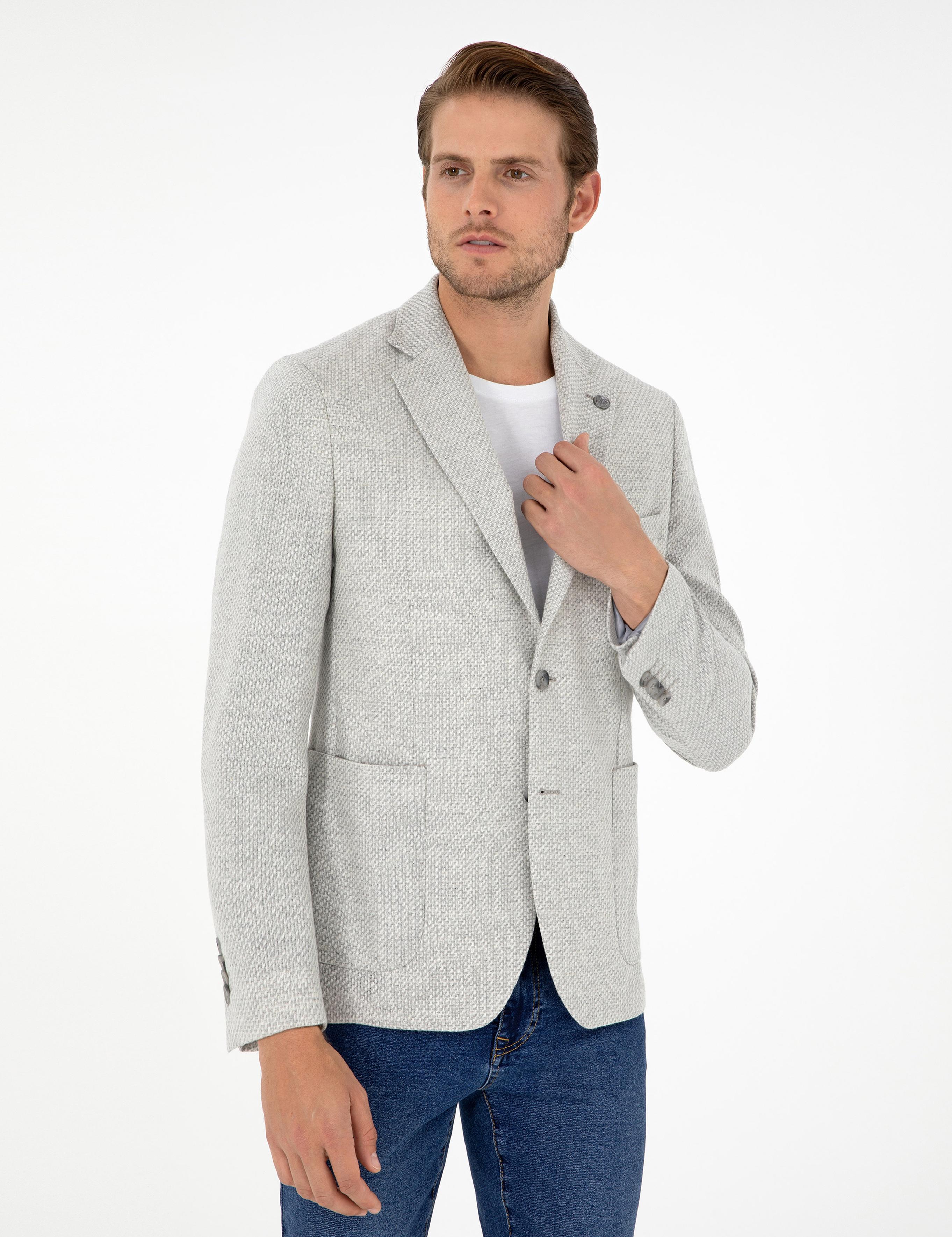 Gri Slim Fit Ceket