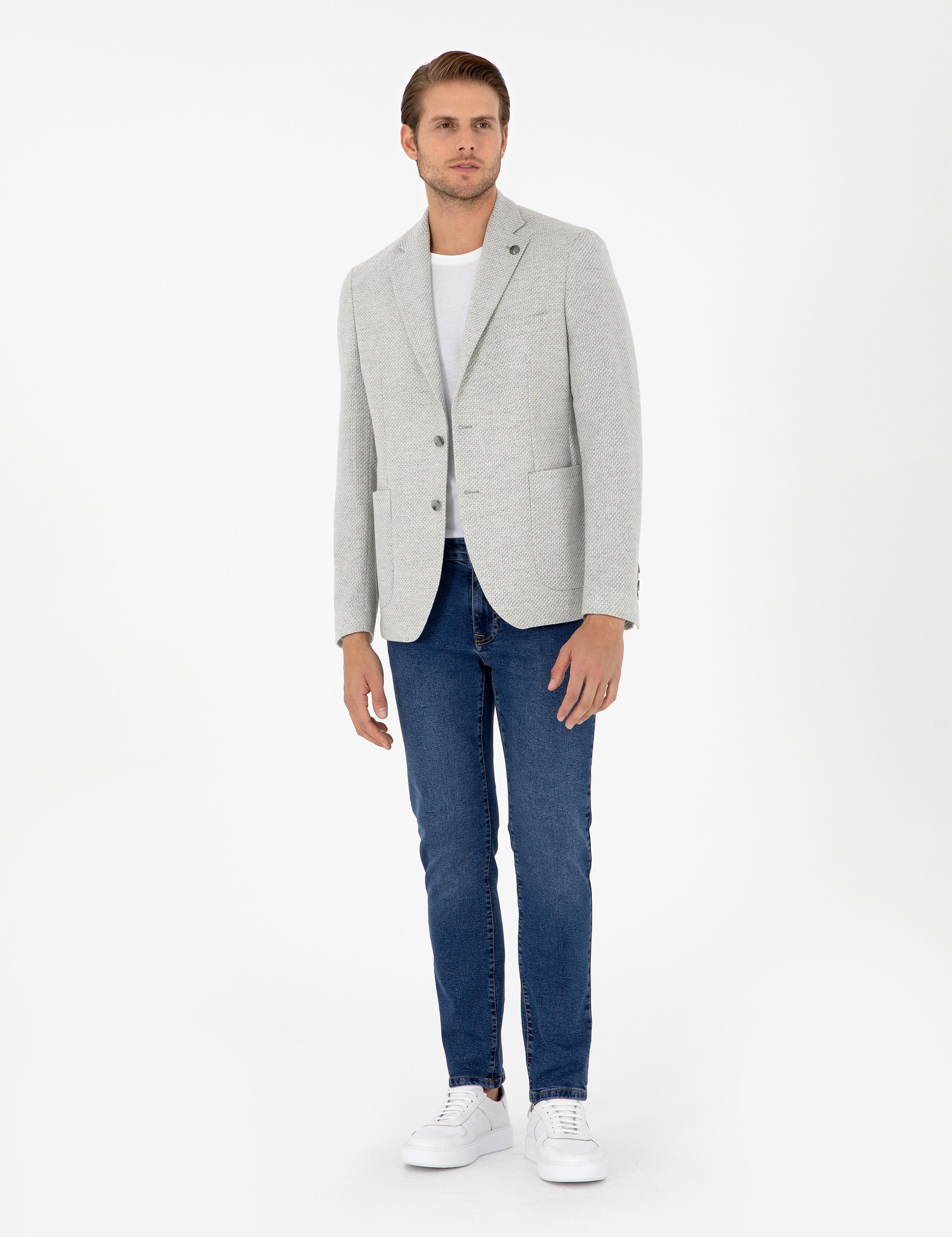 Gri Slim Fit Ceket