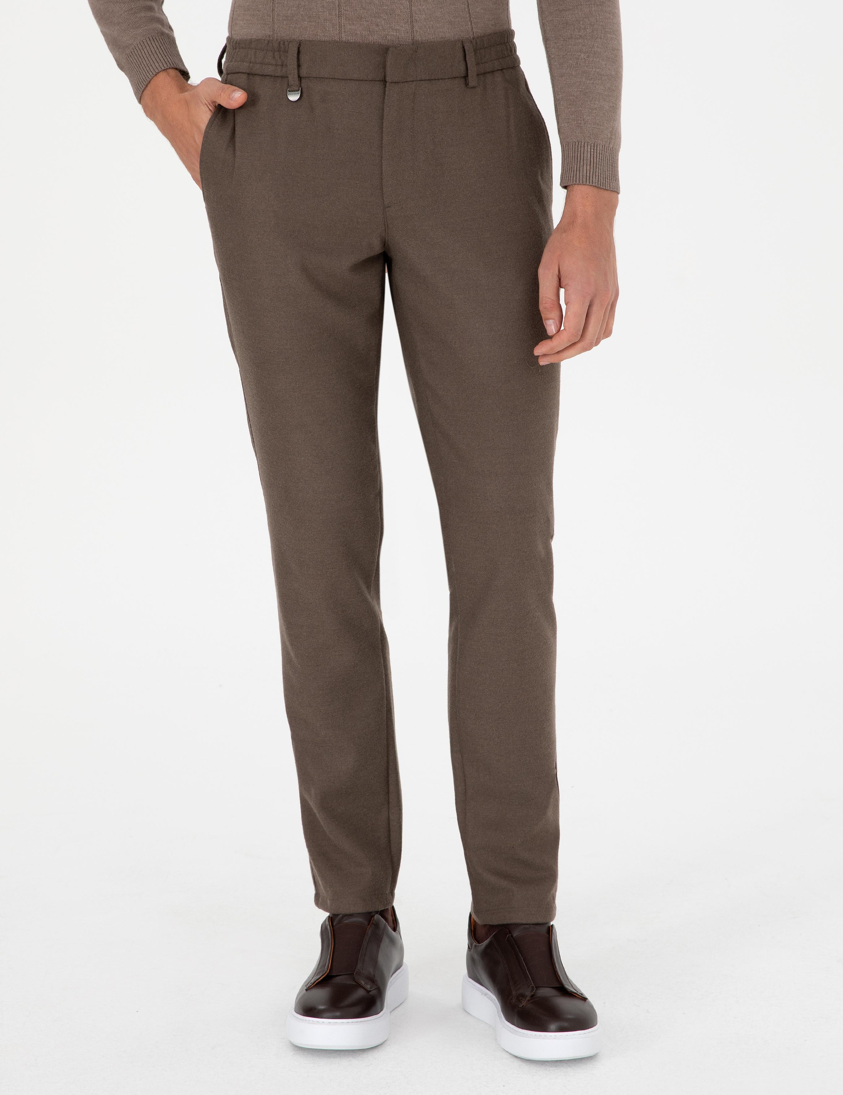 Kahverengi Ex. Slim Fit Kumaş Pantolon