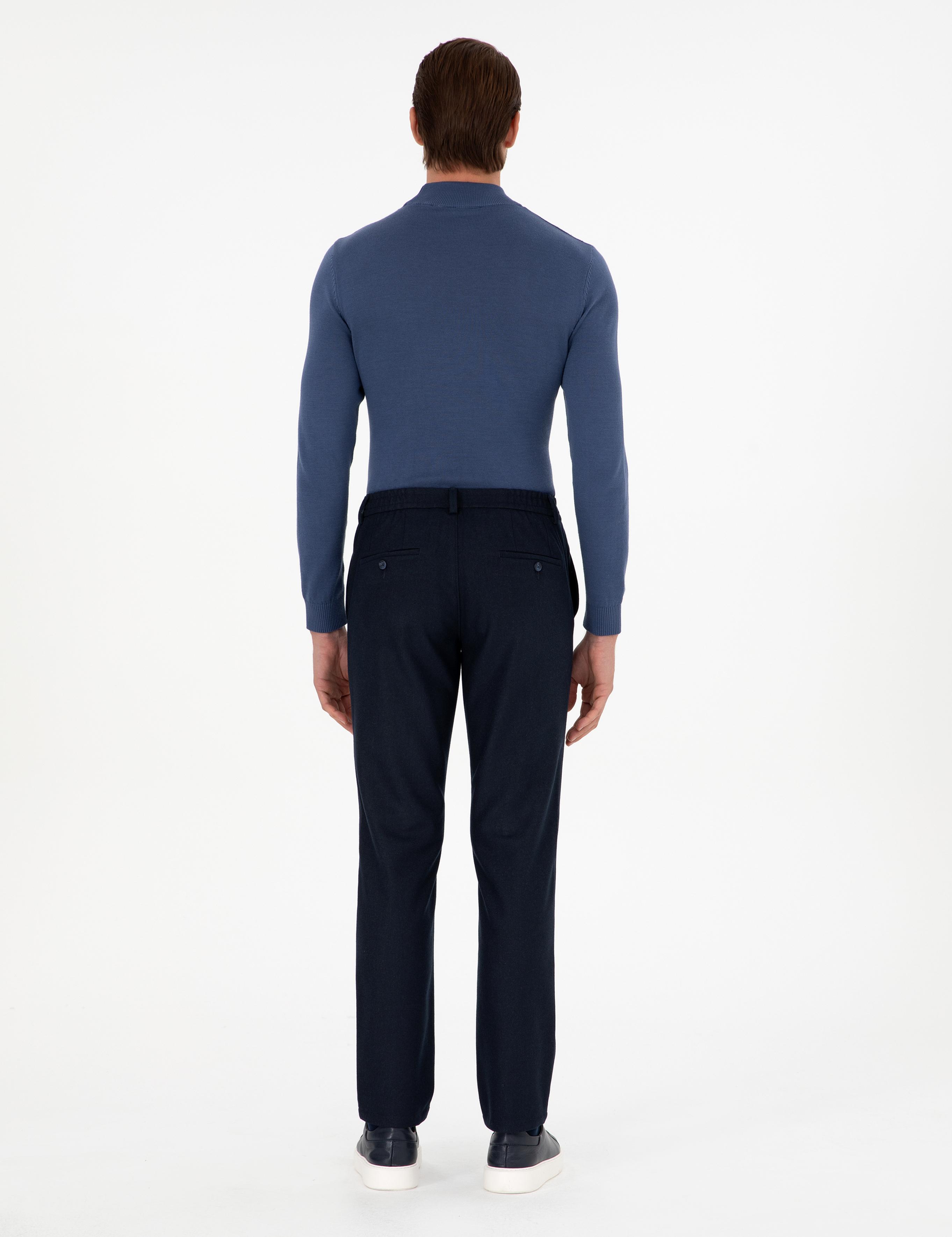 Lacivert Ex. Slim Fit Kumaş Pantolon