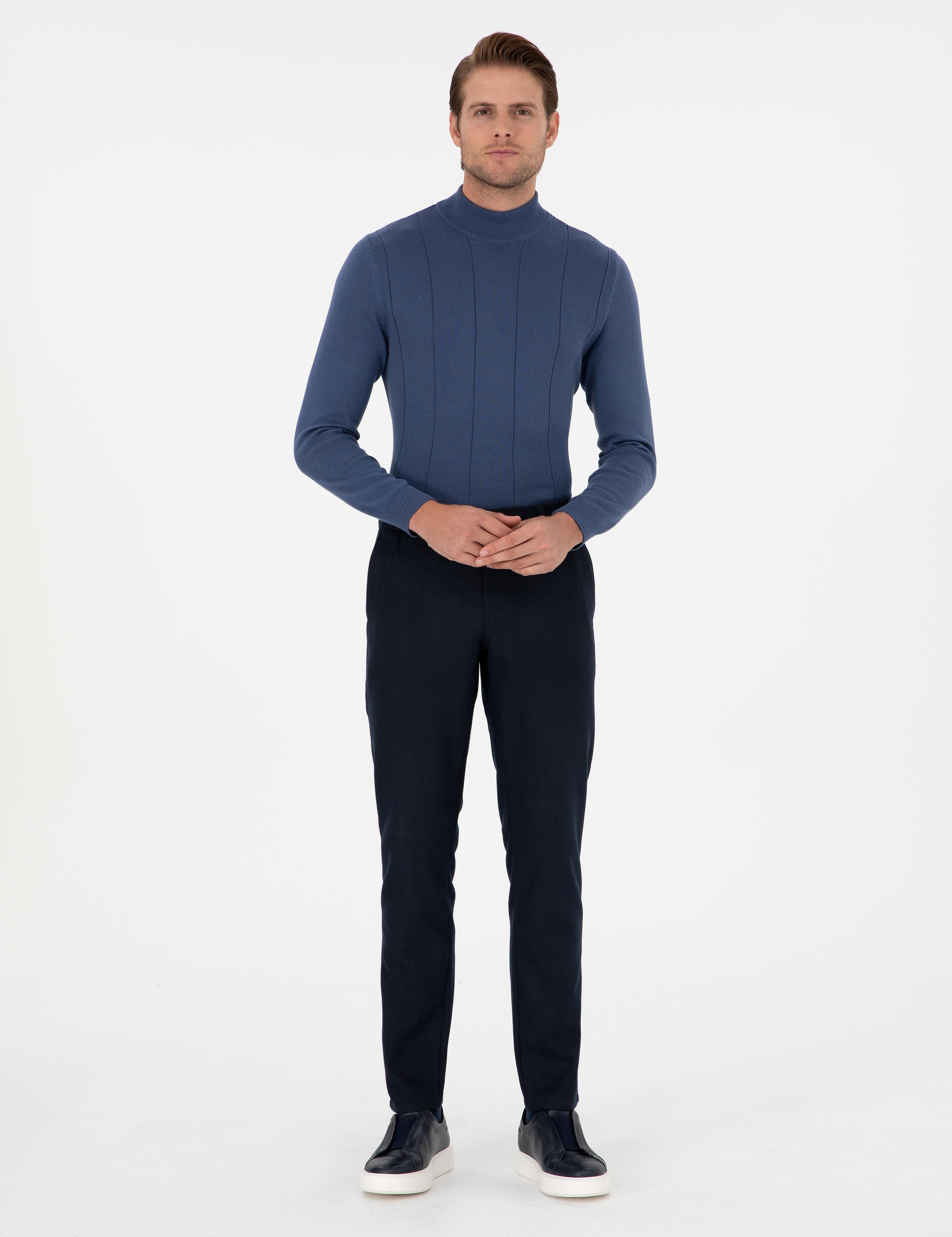 Lacivert Ex. Slim Fit Kumaş Pantolon