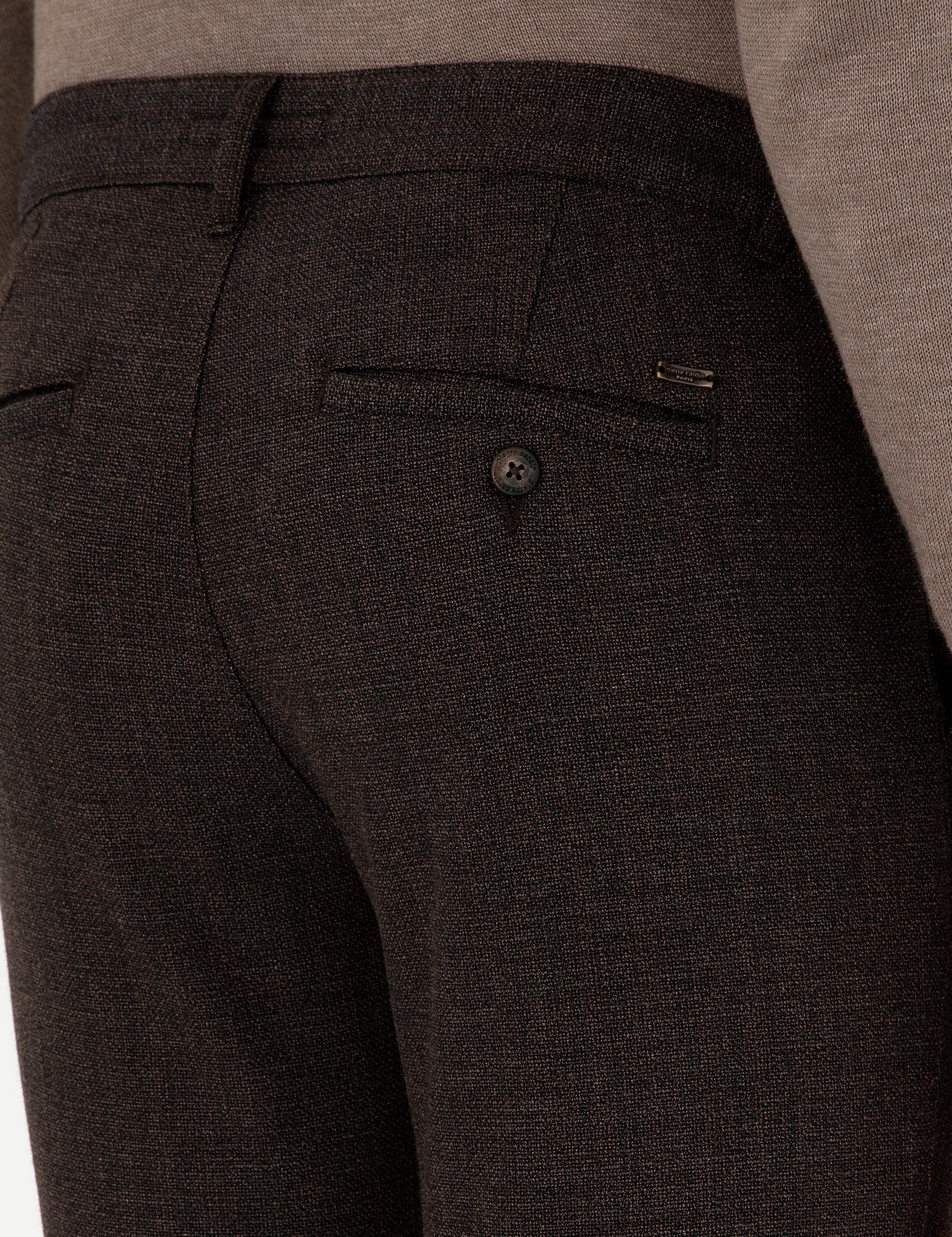 Kahverengi Slim Fit Beli Lastikli Bağcıklı Kanvas Pantolon