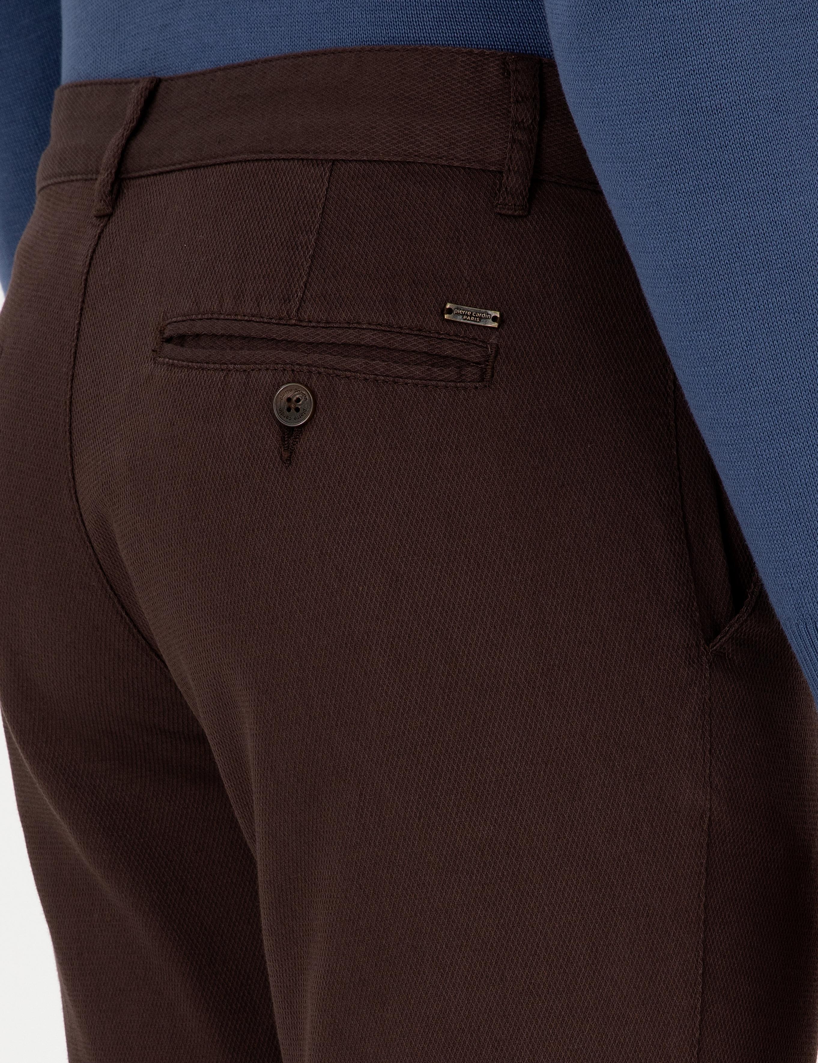 Koyu Kahverengi Slim Fit Kanvas Pantolon