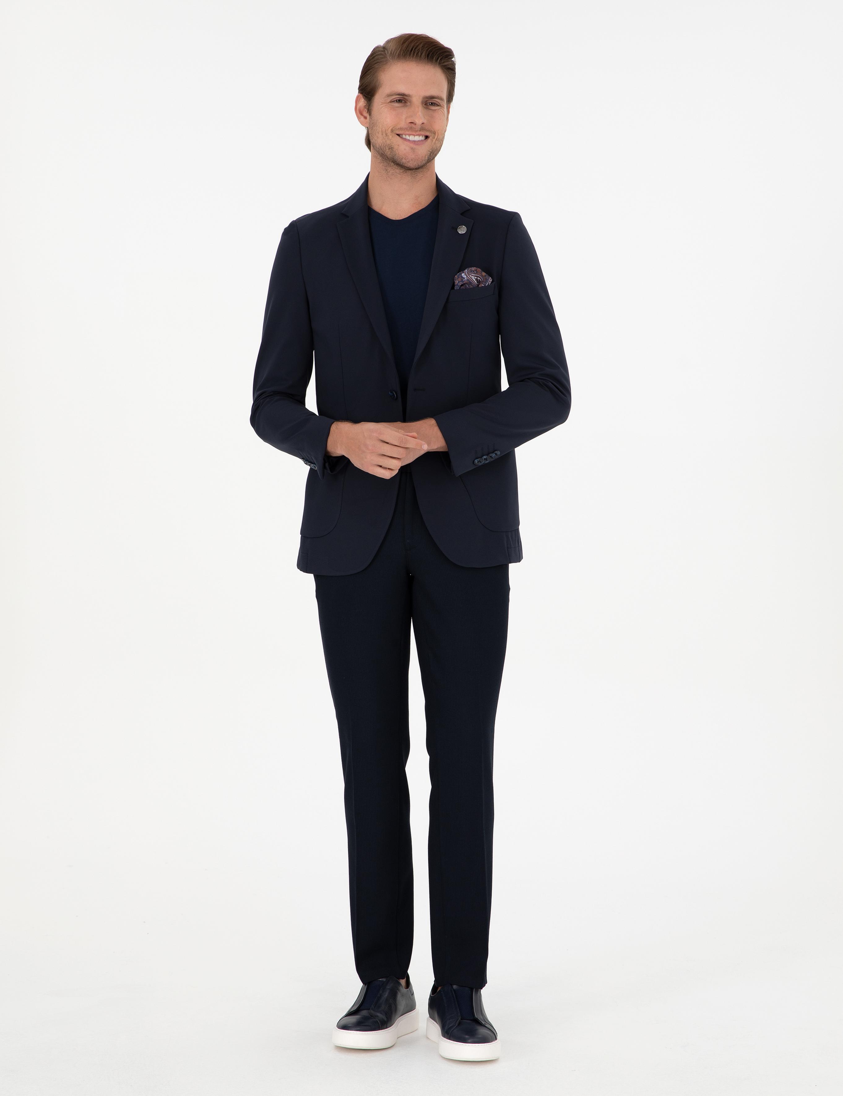 Lacivert Slim Fit Kumaş Pantolon