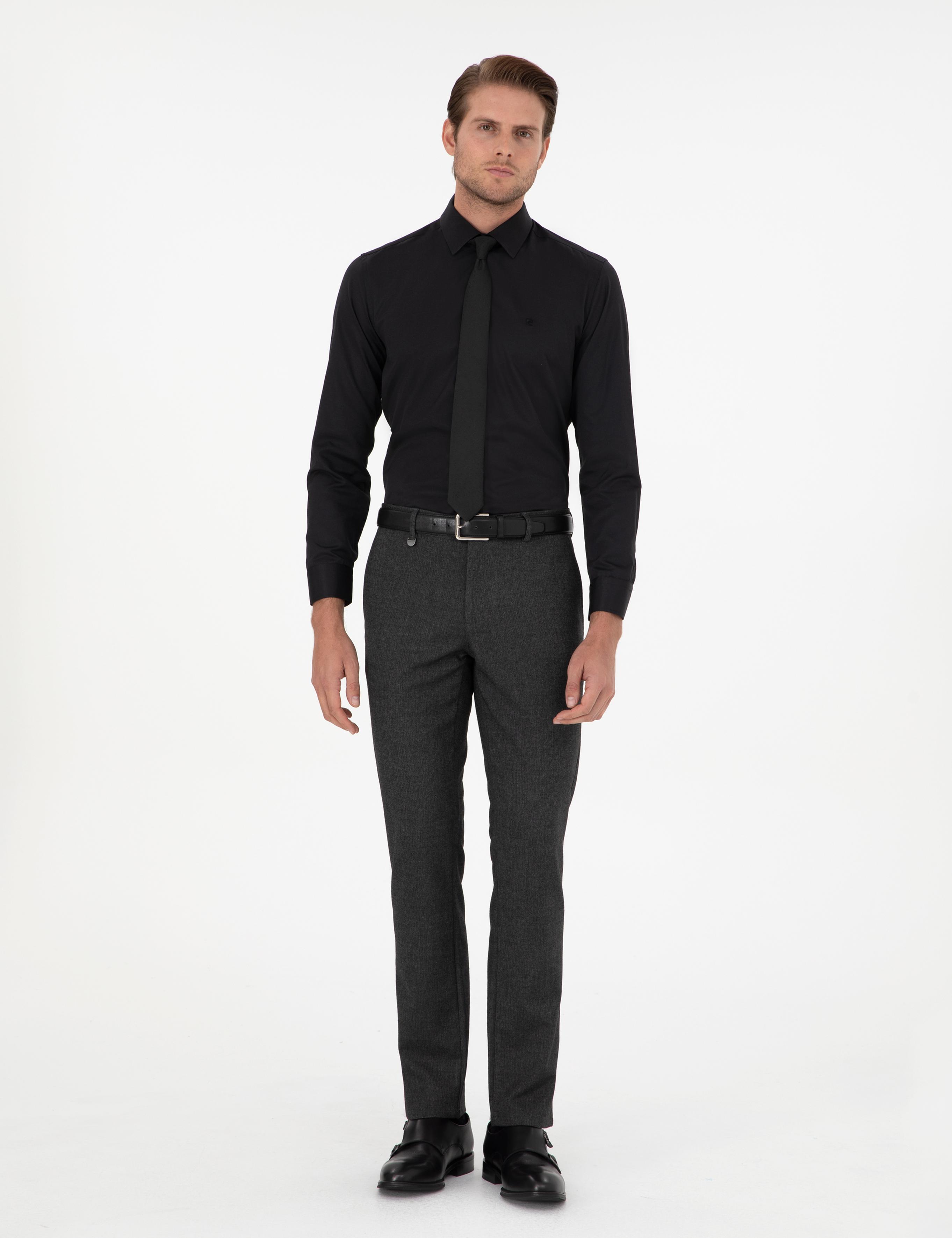 Antrasit Slim Fit Kumaş Pantolon