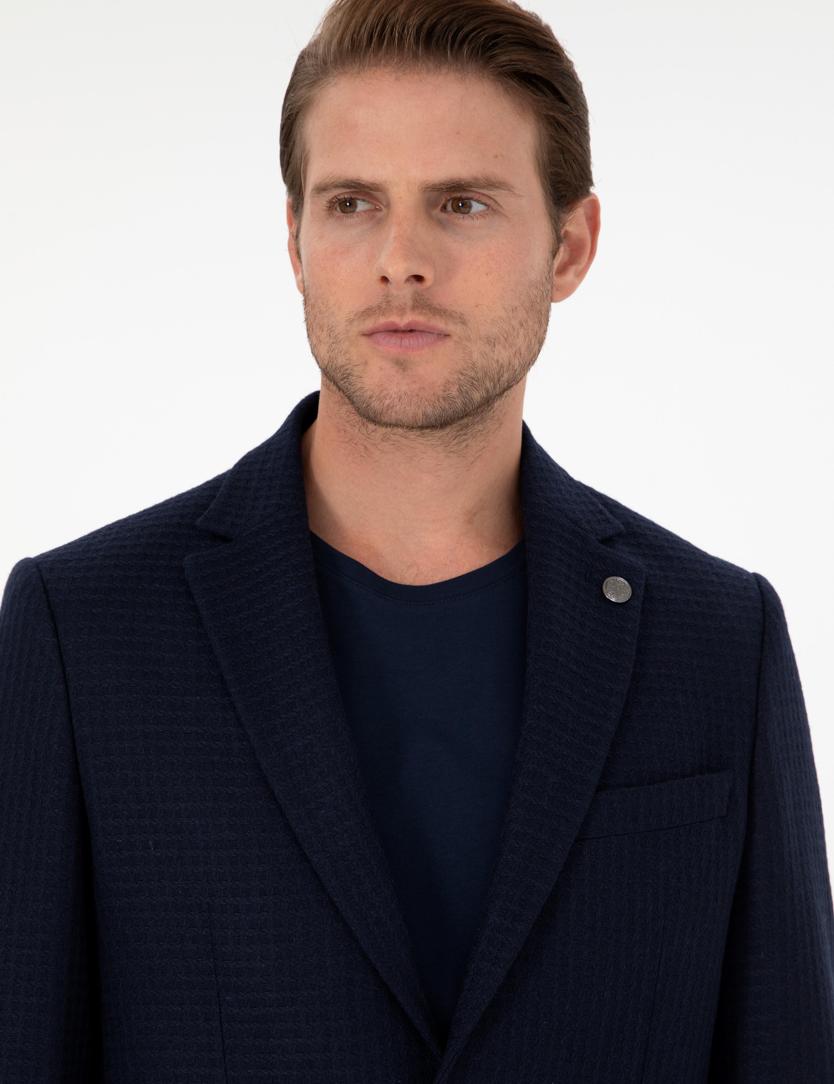 Lacivert Slim Fit Ceket