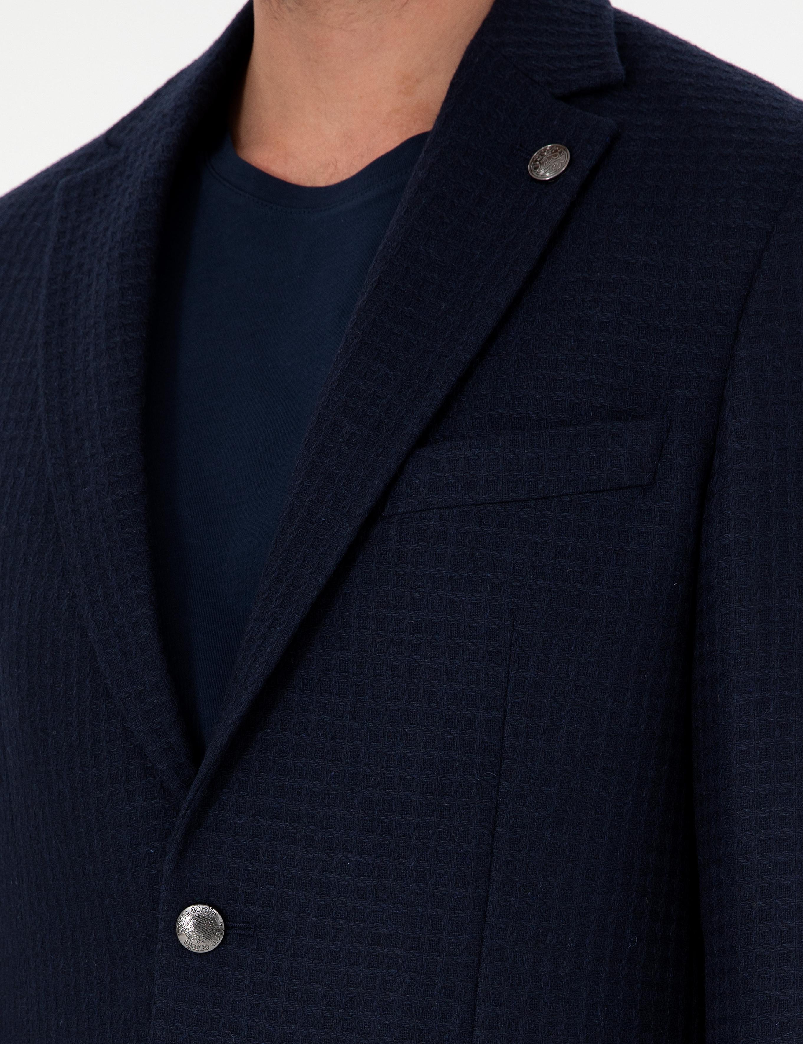 Lacivert Slim Fit Ceket