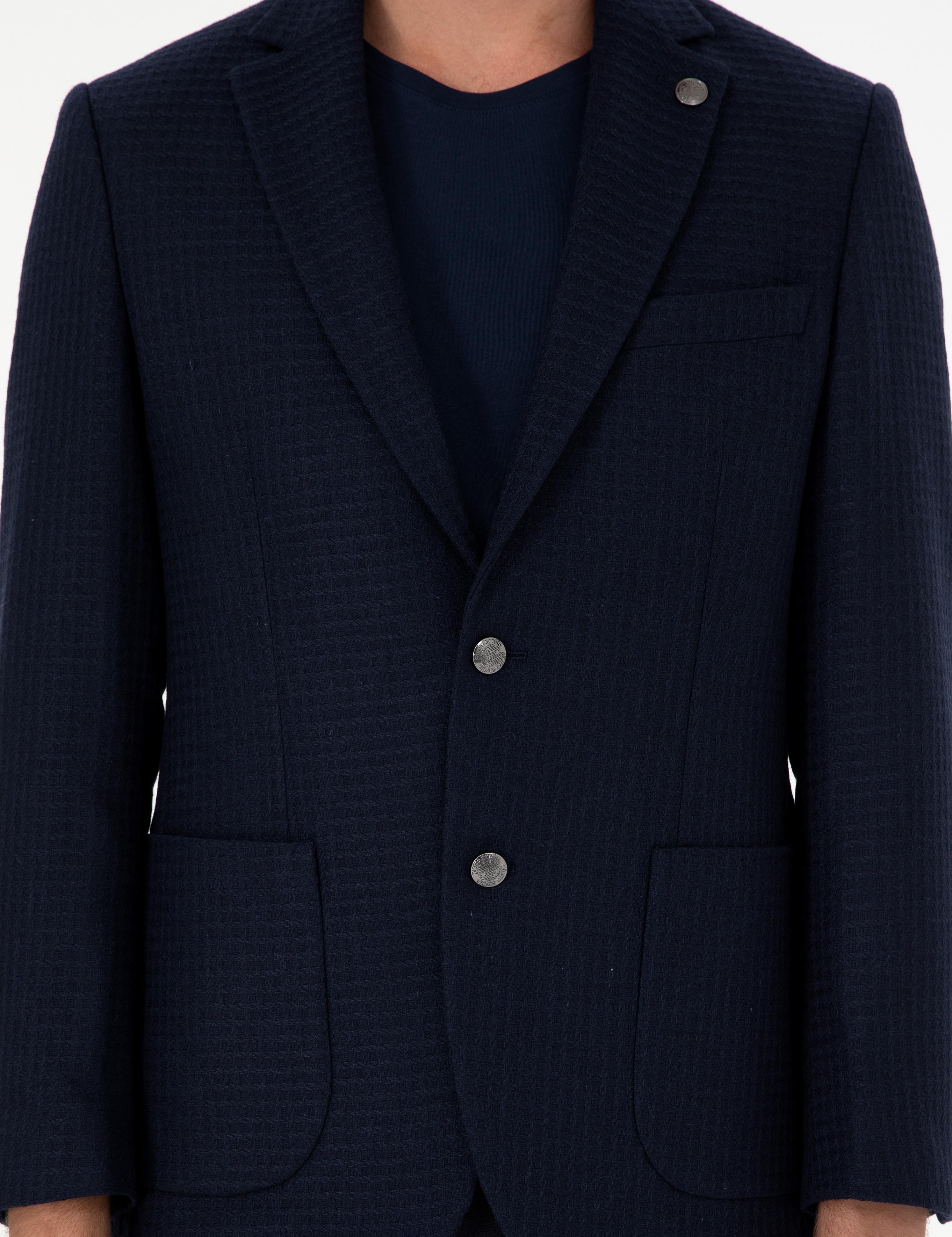 Lacivert Slim Fit Ceket