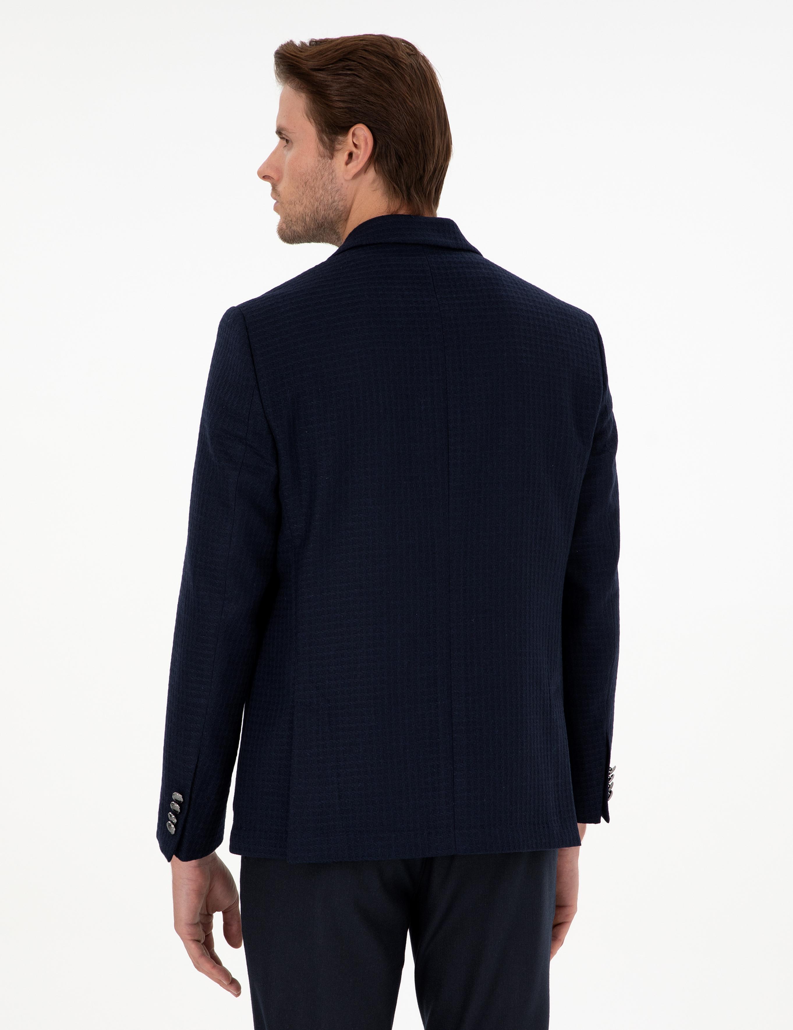 Lacivert Slim Fit Ceket