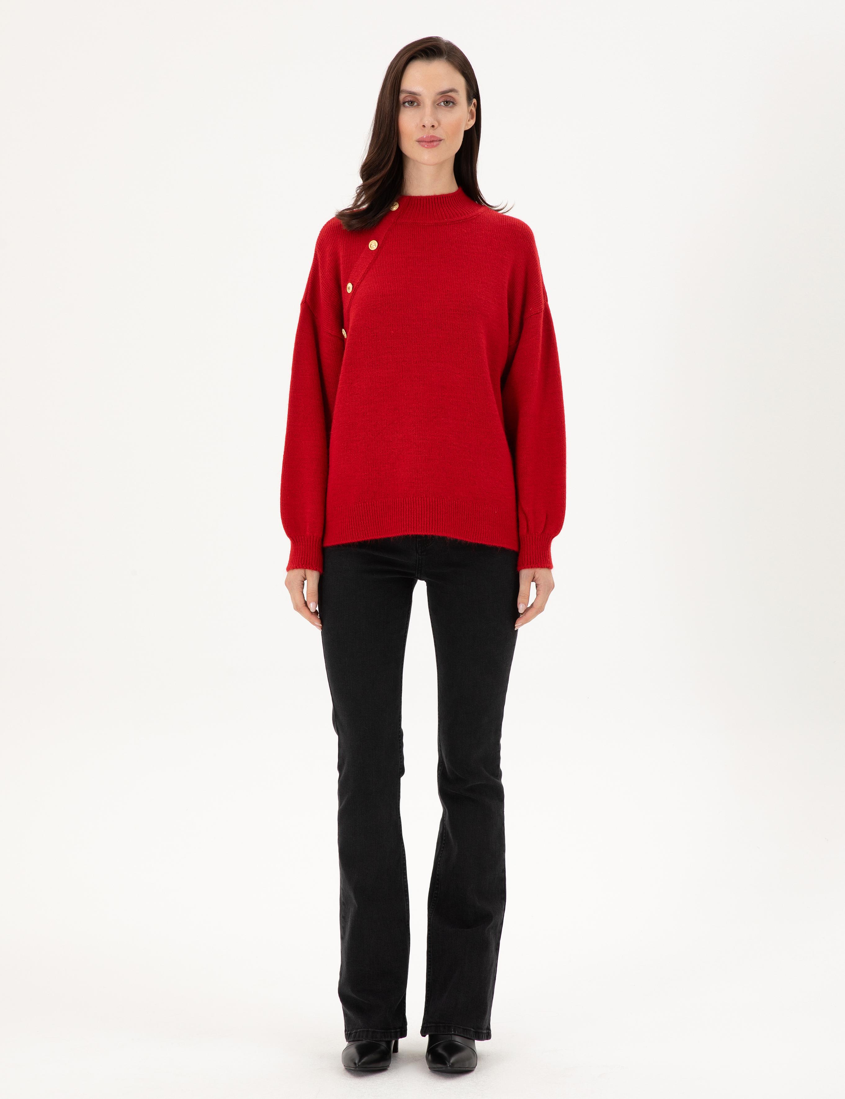 Kırmızı Comfort Fit Kazak