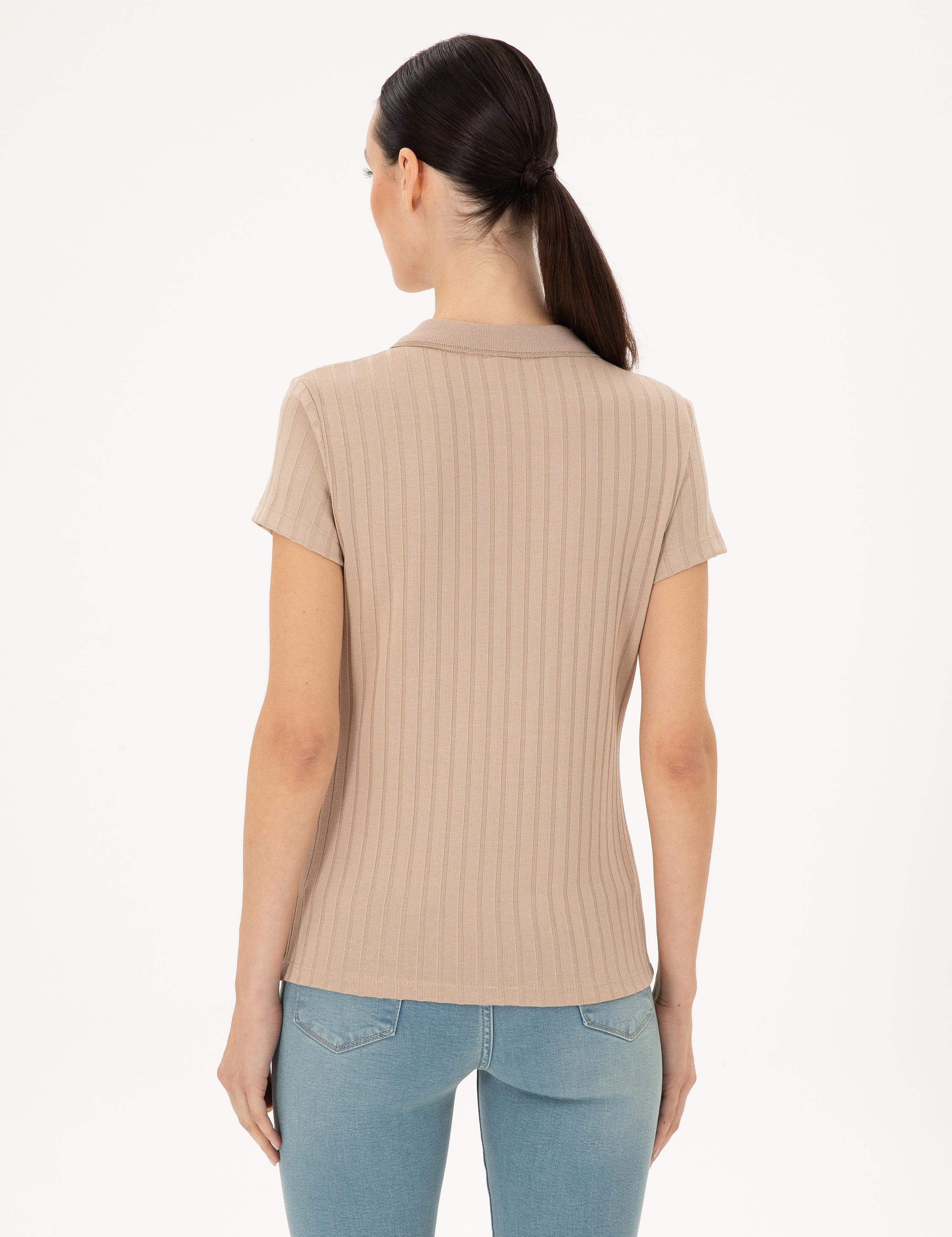 Bej Slim Fit Tişört