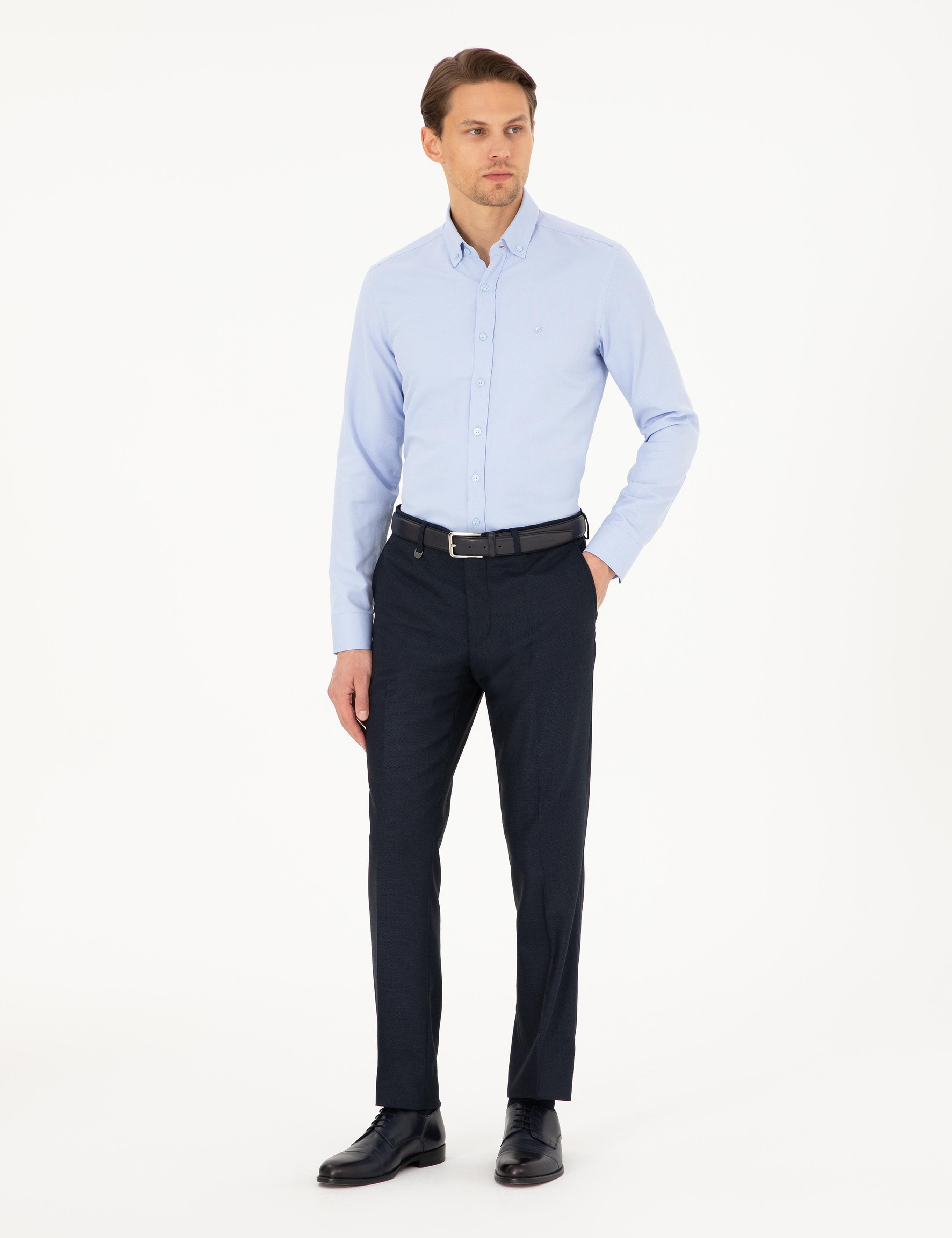 Açık Mavi Slim Fit Uzun Kollu Gömlek