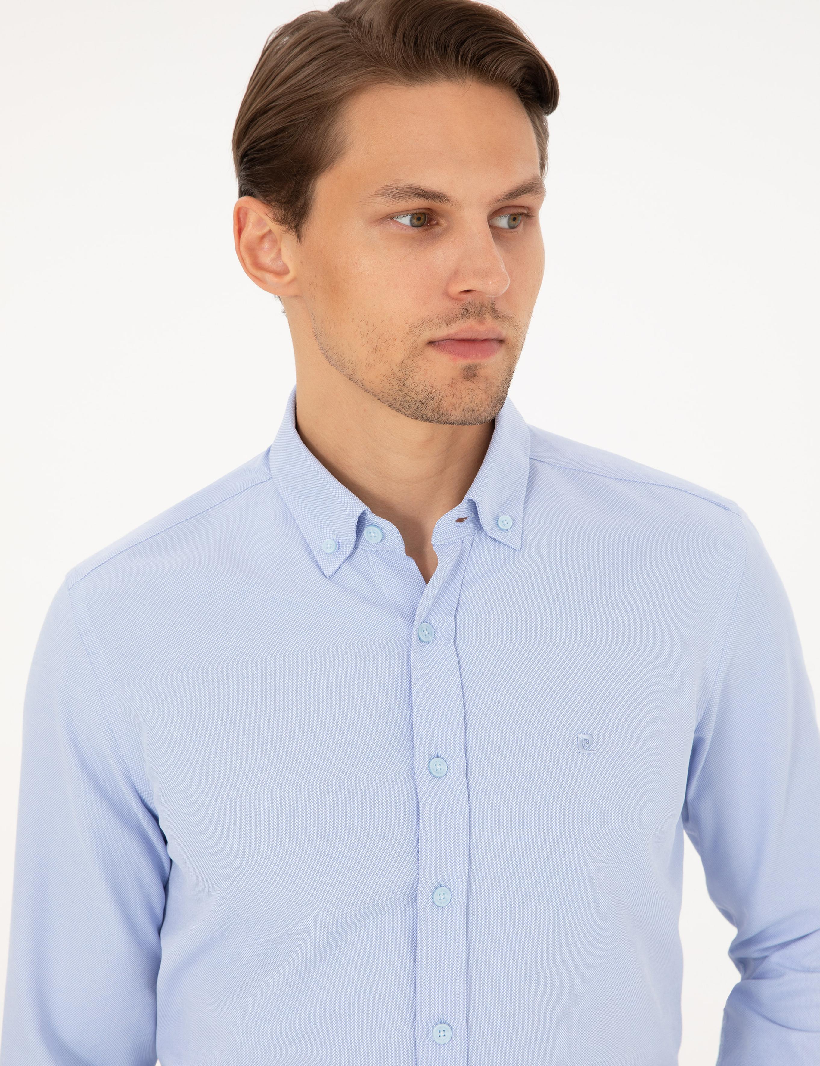 Açık Mavi Slim Fit Uzun Kollu Gömlek