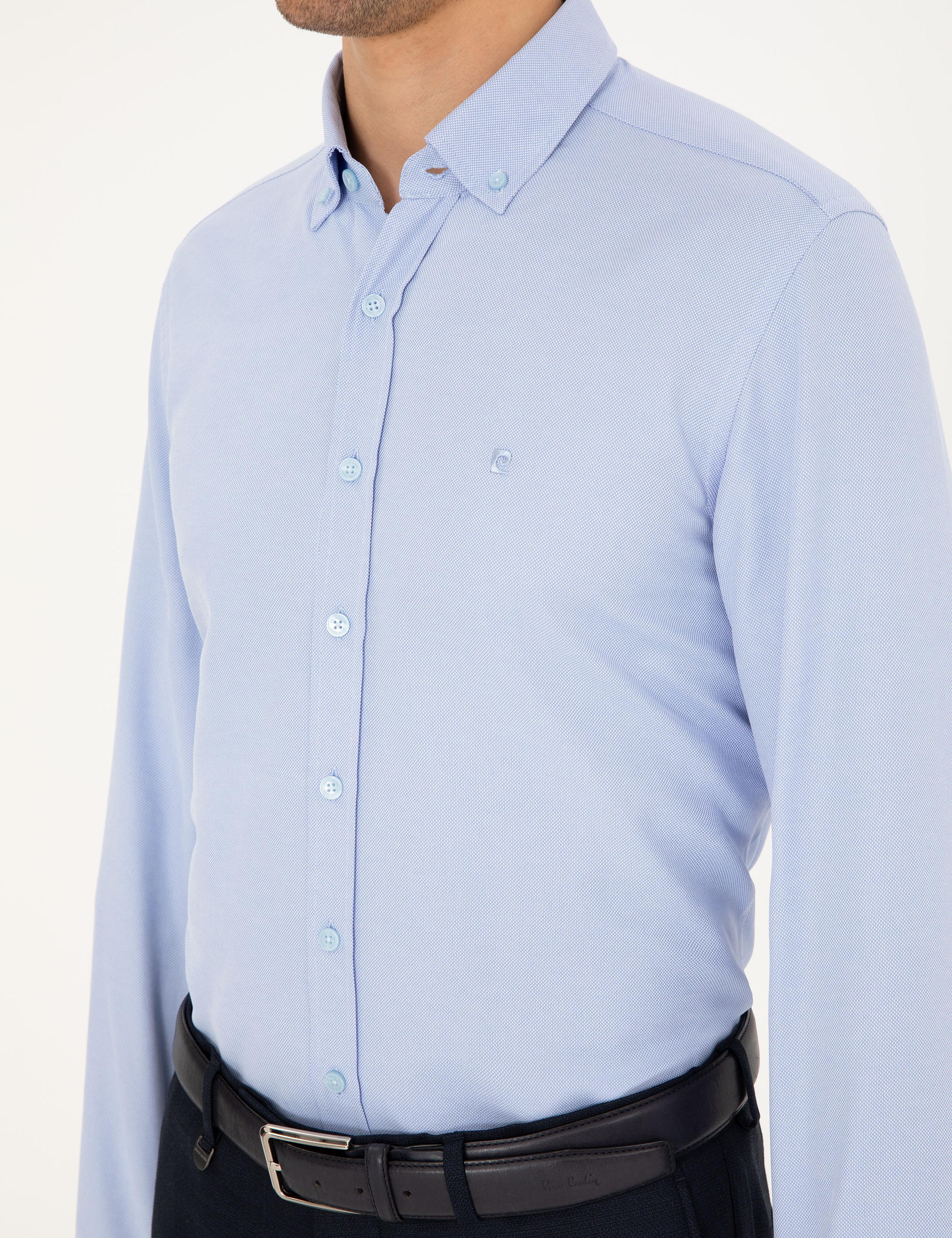 Açık Mavi Slim Fit Uzun Kollu Gömlek