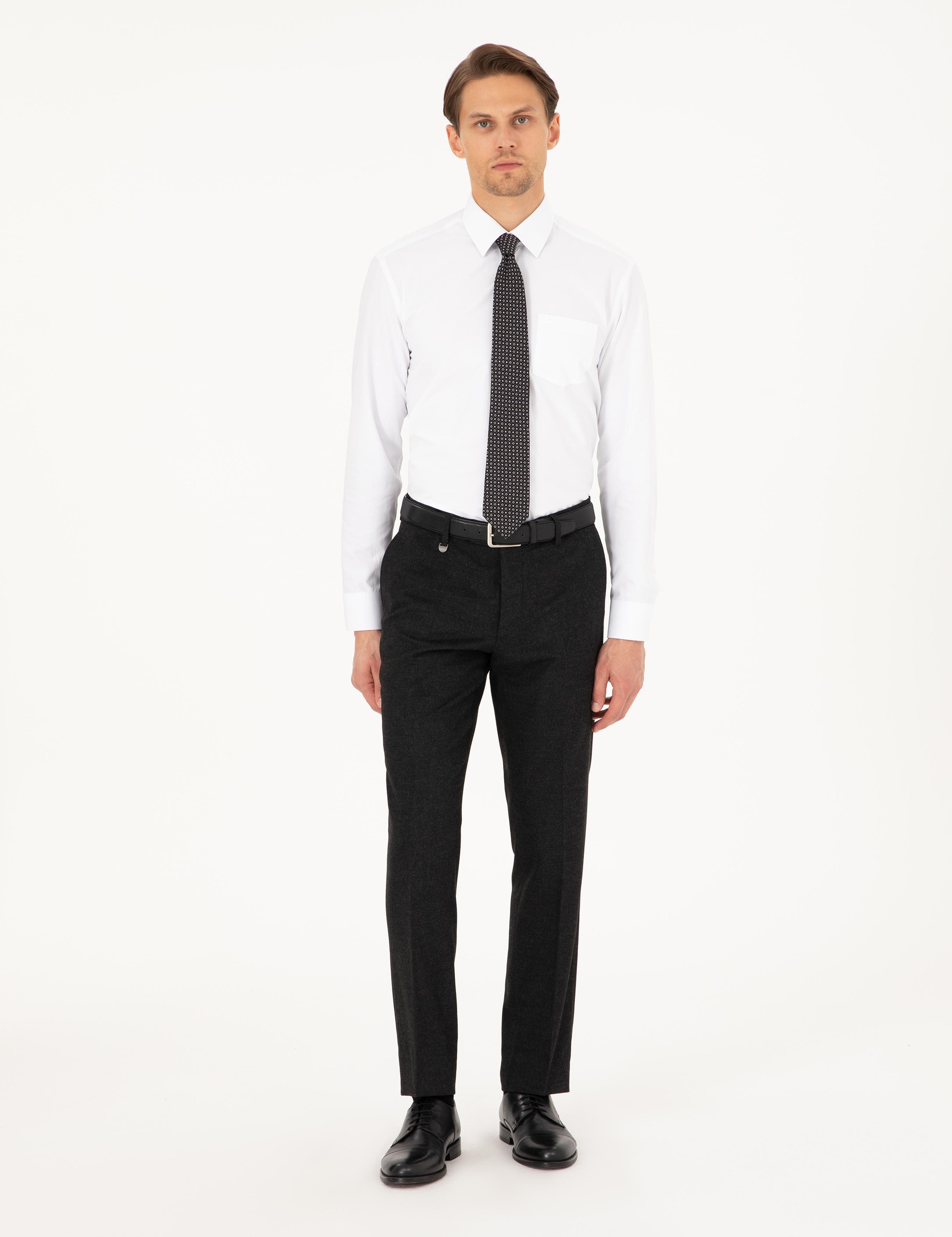 Antrasit Slim Fit Kumaş Pantolon