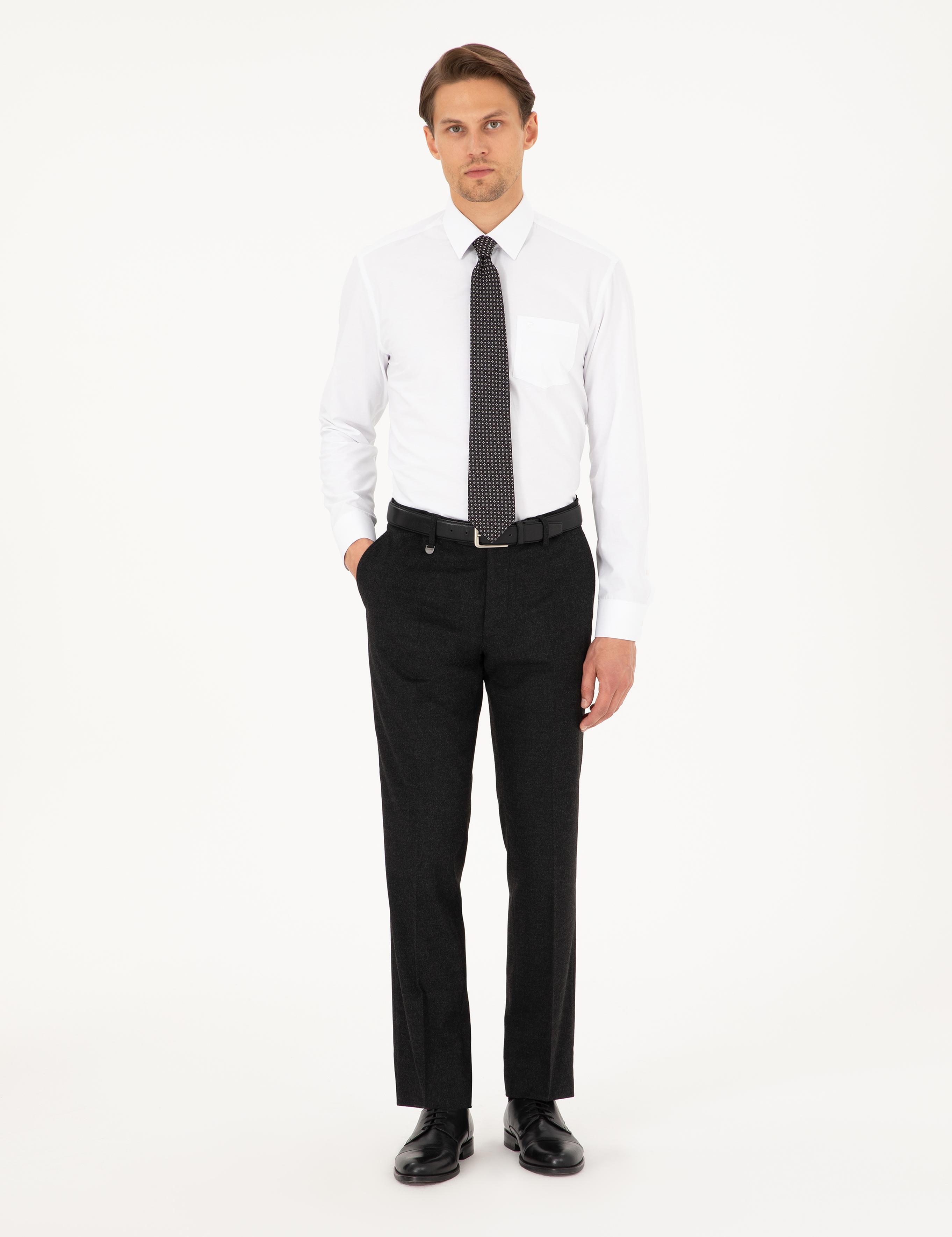 Antrasit Slim Fit Kumaş Pantolon