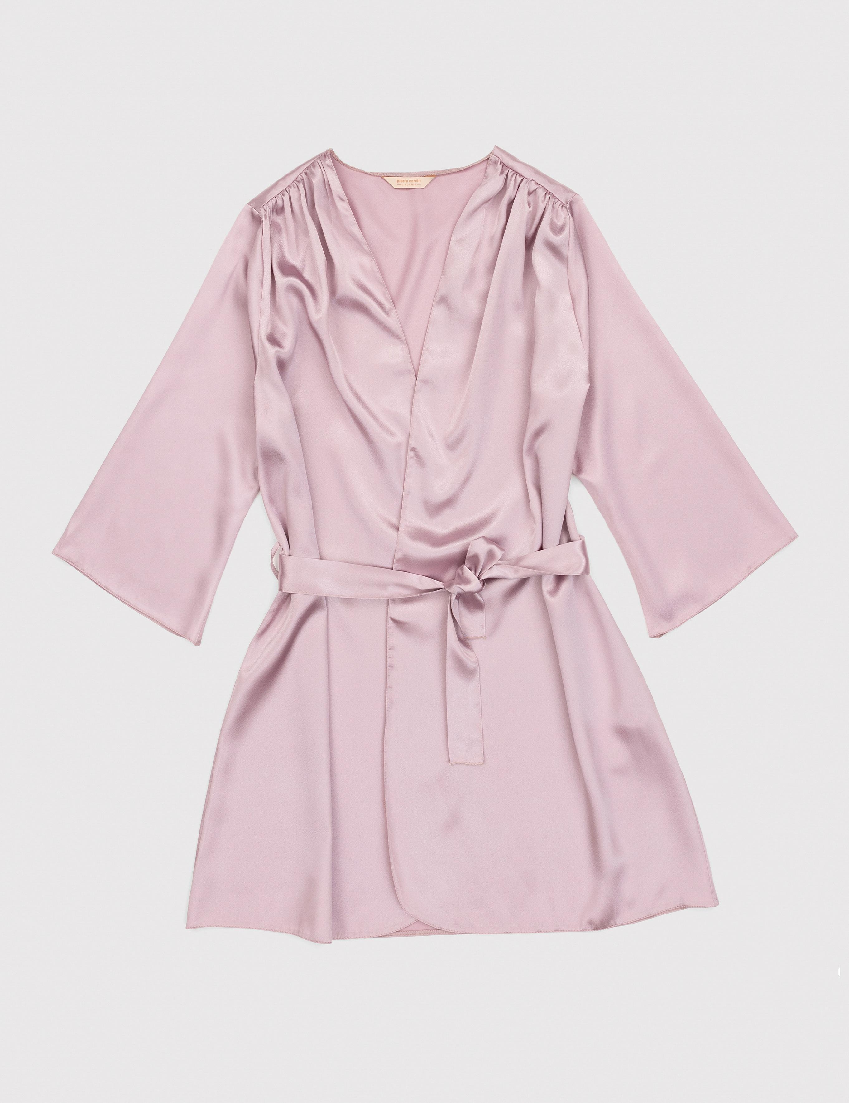 Açık Pembe Saten 3'lü Pijama Takımı