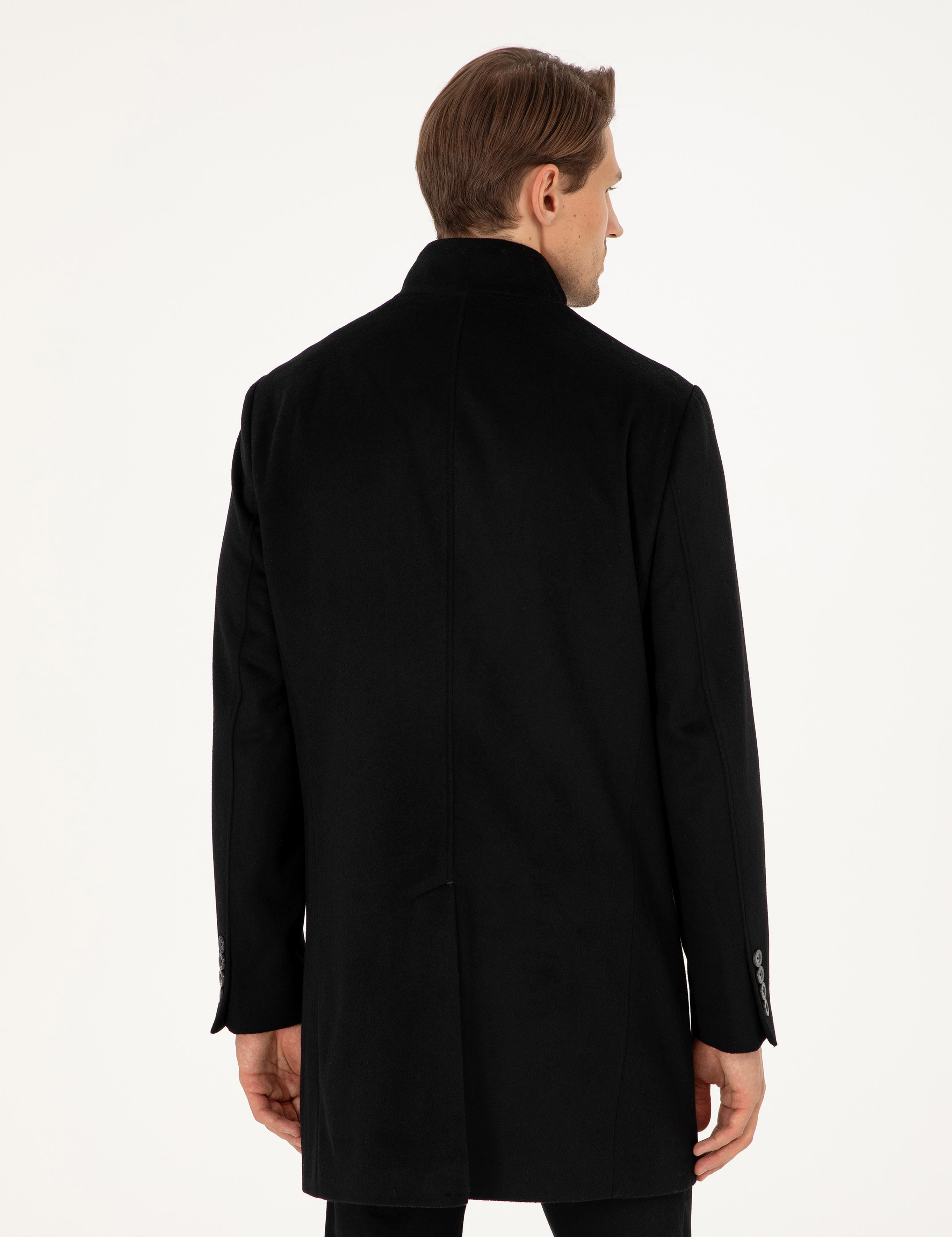 Siyah Slim Fit Palto
